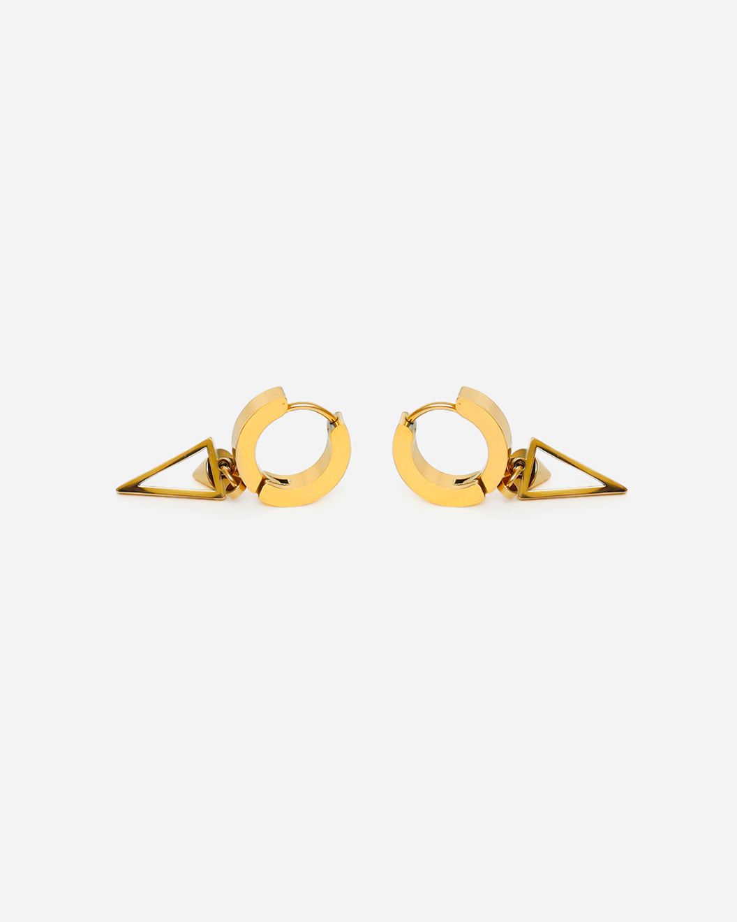 Punk Hip Hop Style Triangle Drop Earrings Gold plated