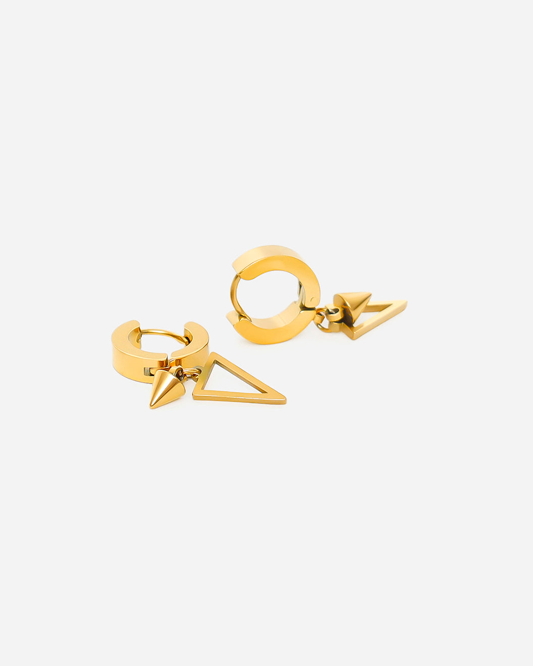 Punk Hip Hop Style Triangle Drop Earrings Gold plated