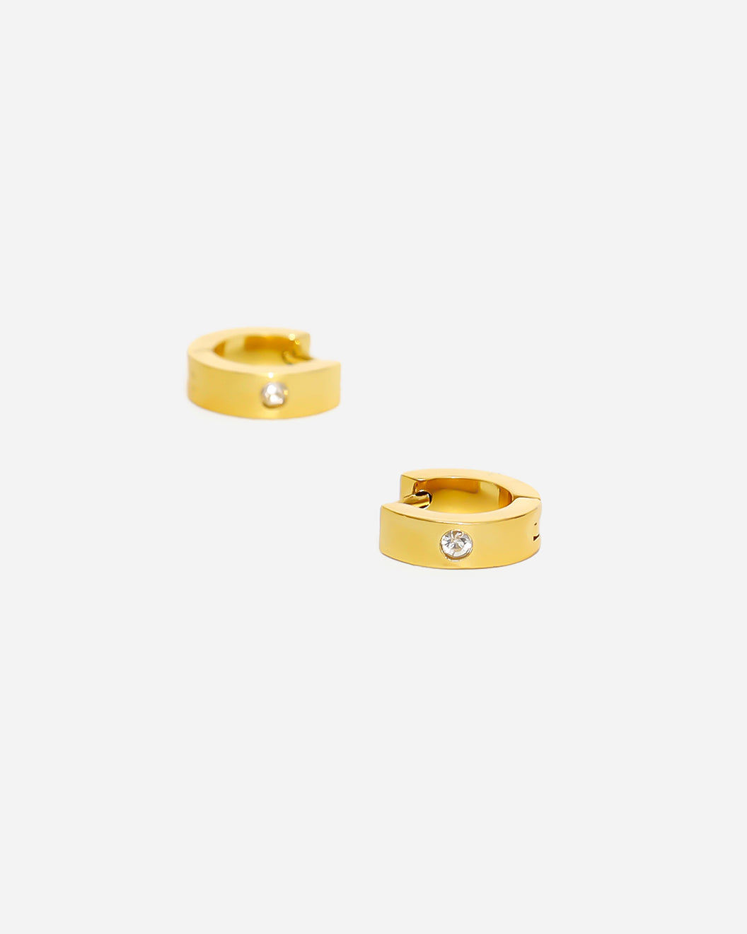 GD Hoops Zirconia Earrings Gold Plated