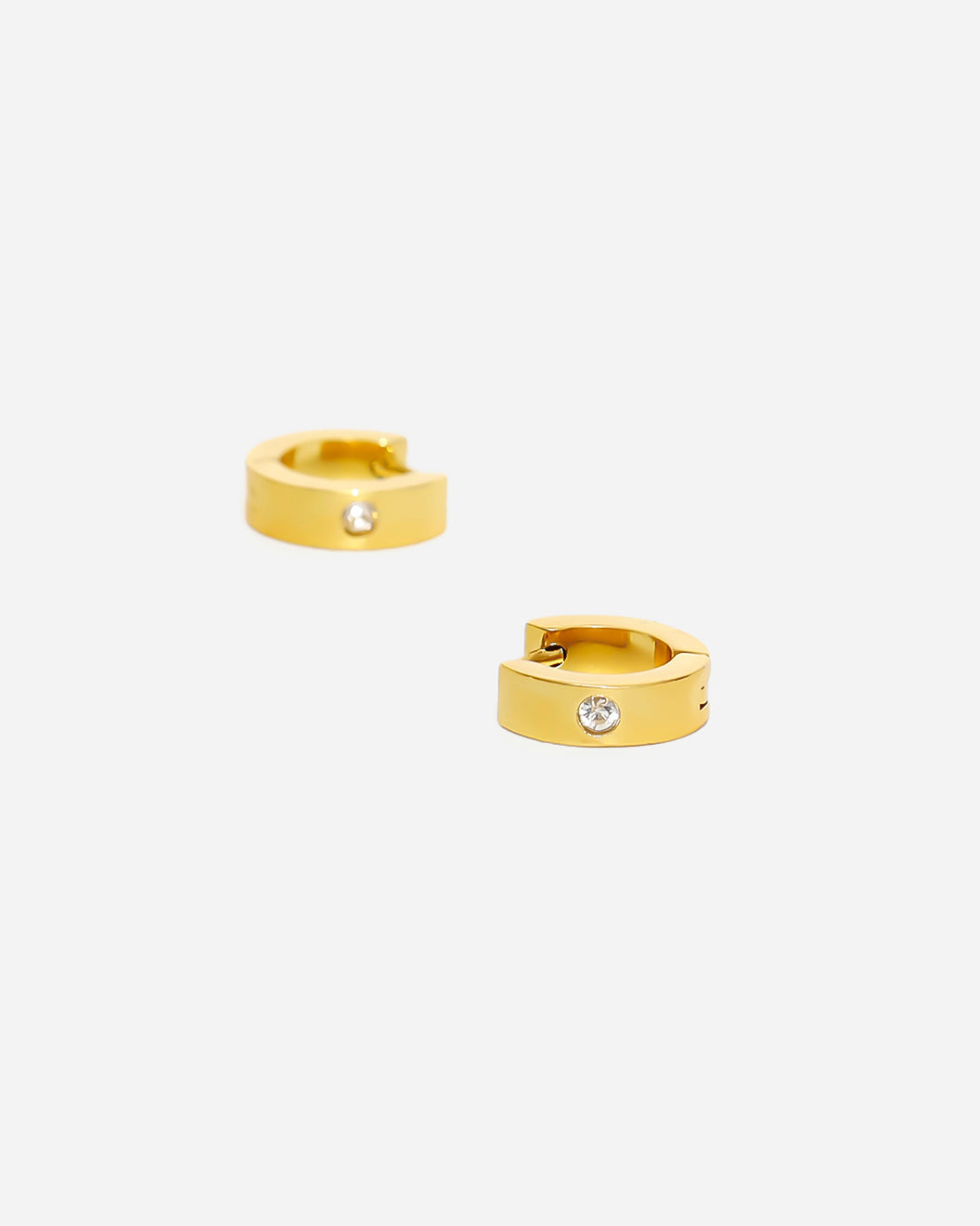 GD Hoops Zirconia Earrings Gold Plated