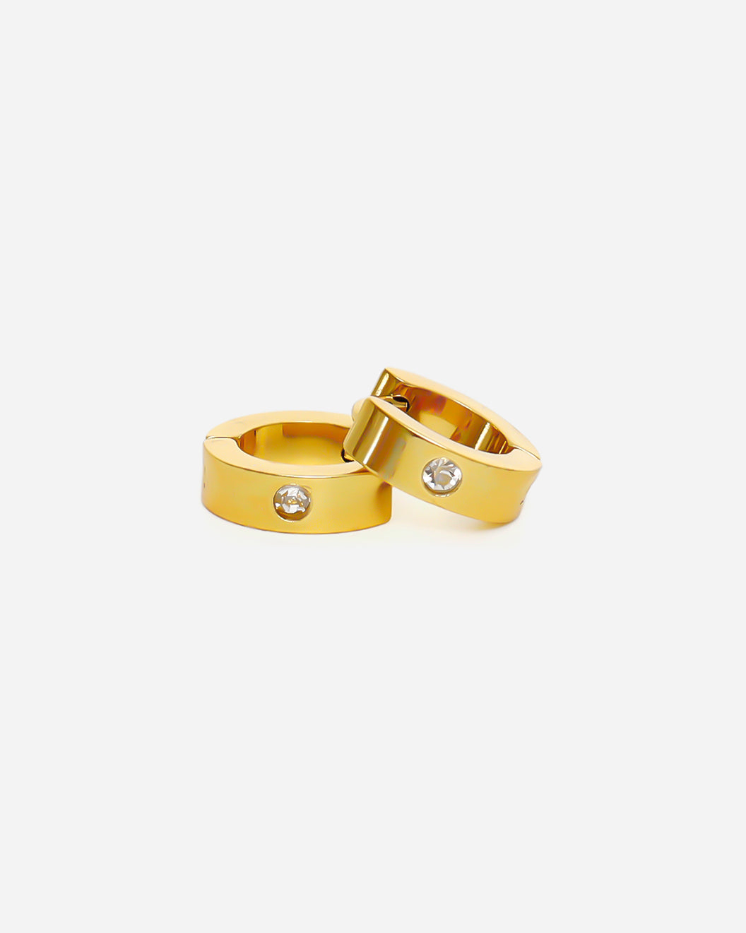 GD Hoops Zirconia Earrings Gold Plated