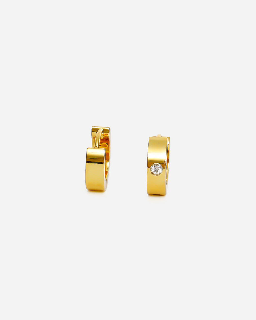 GD Hoops Zirconia Earrings Gold Plated