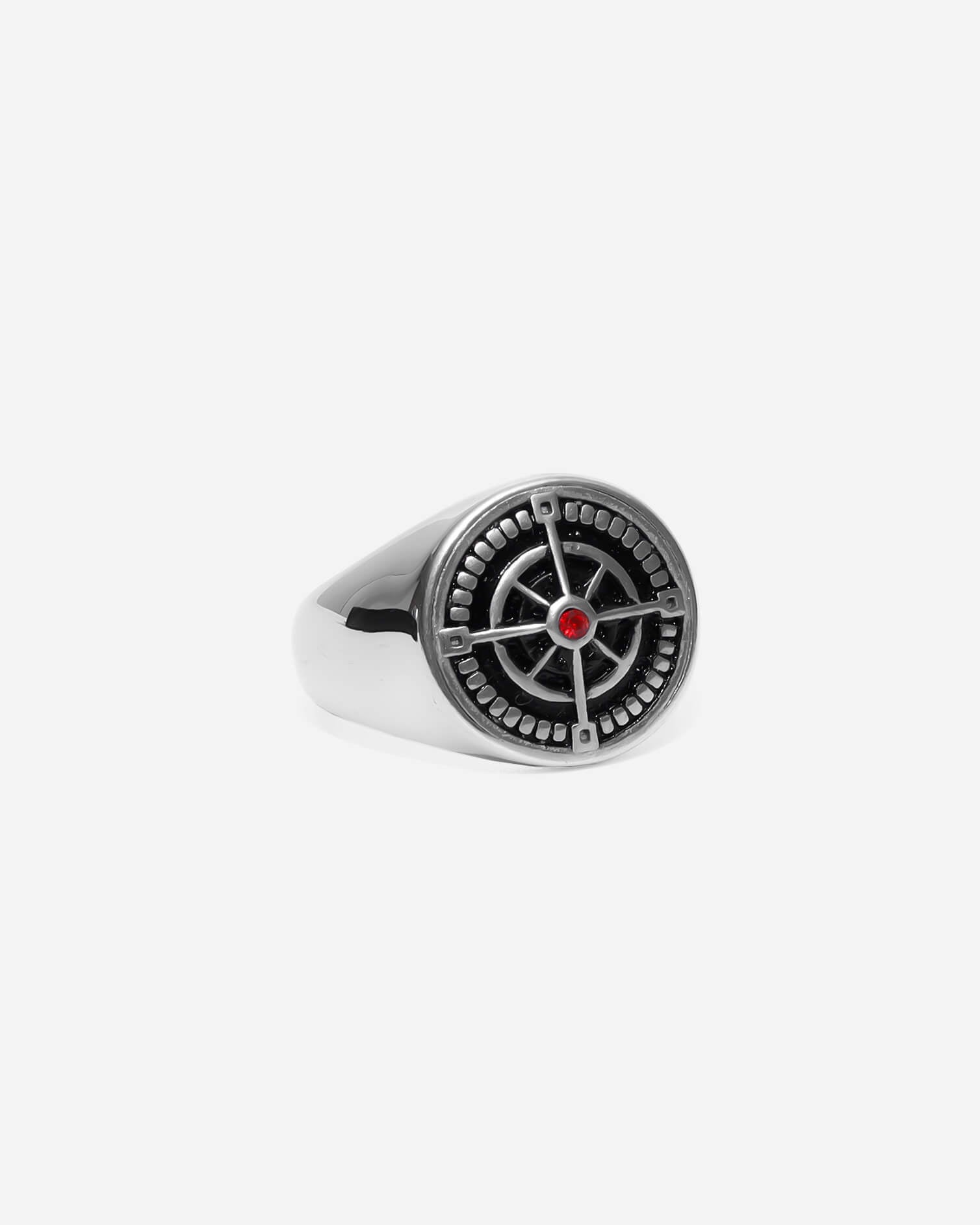 GD Compass Design Red Zircon Ring