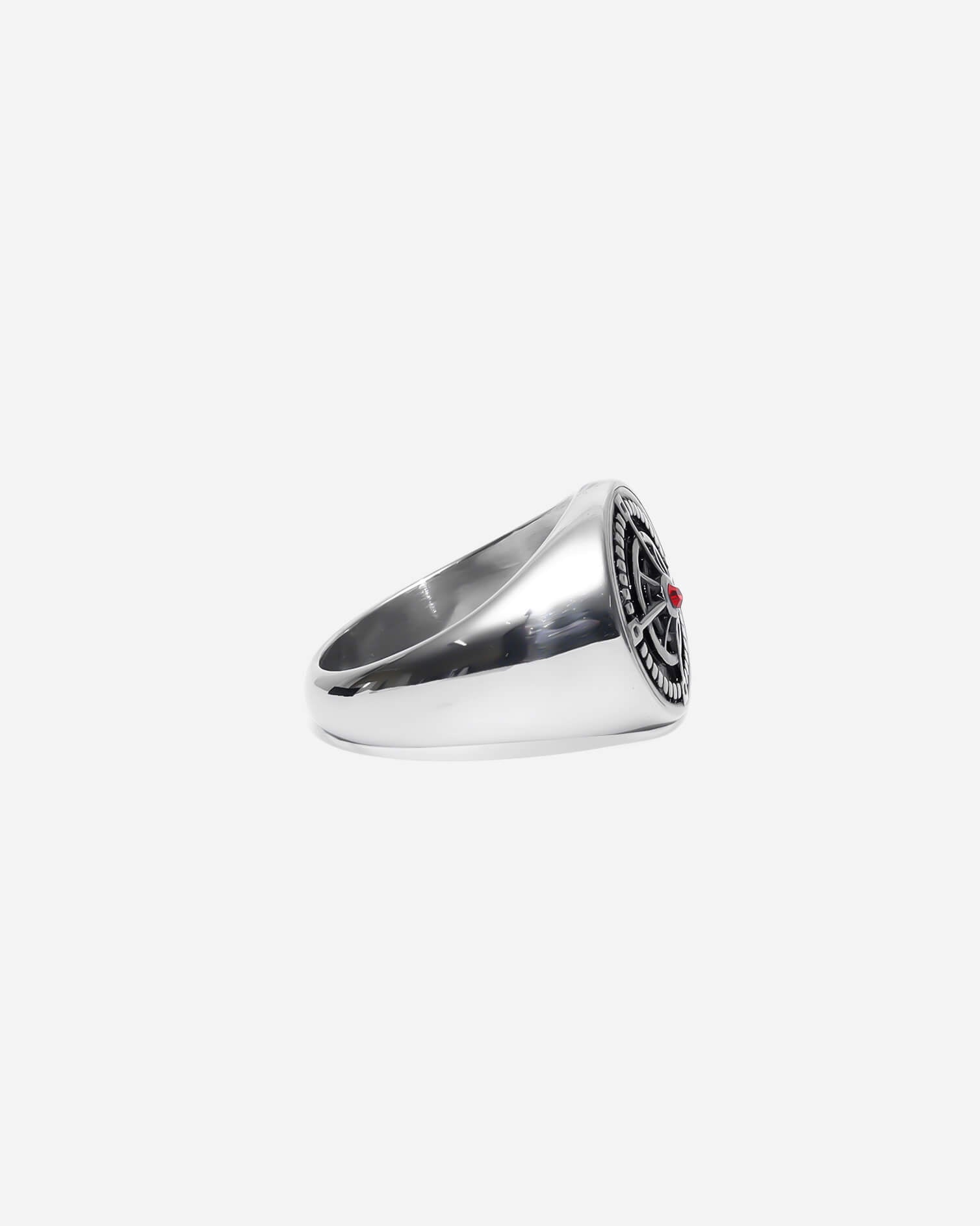 GD Compass Design Red Zircon Ring