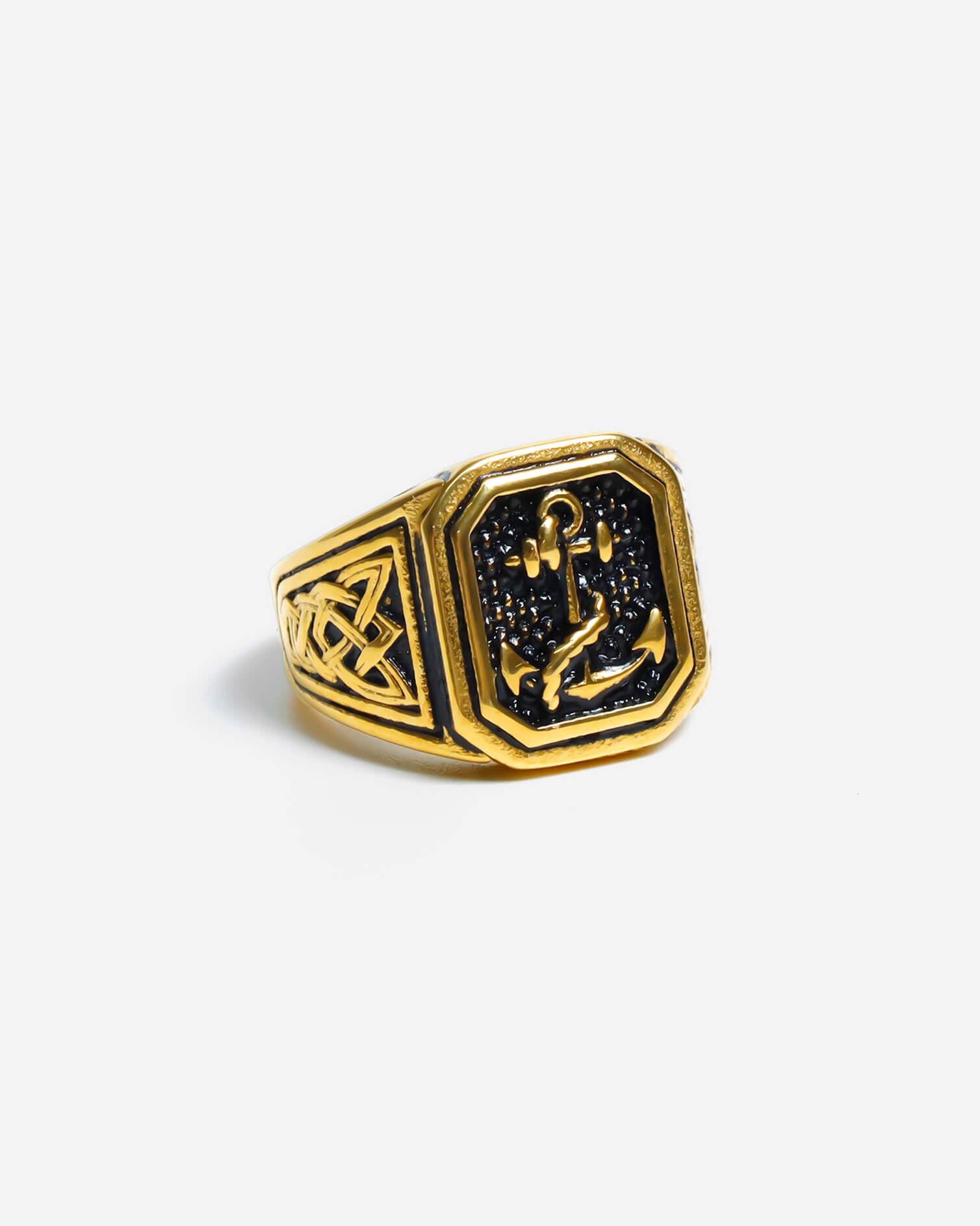 GD Vintage Gold Anchor Ring Gold Plated