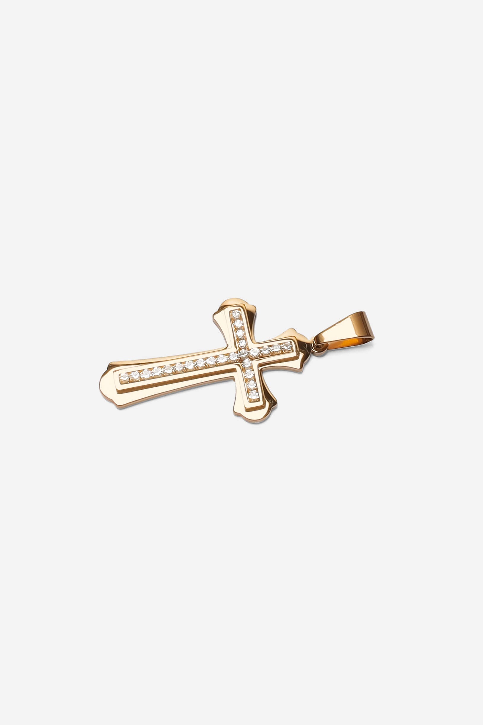 Diamante Center Cross Pendant Gold-Tone