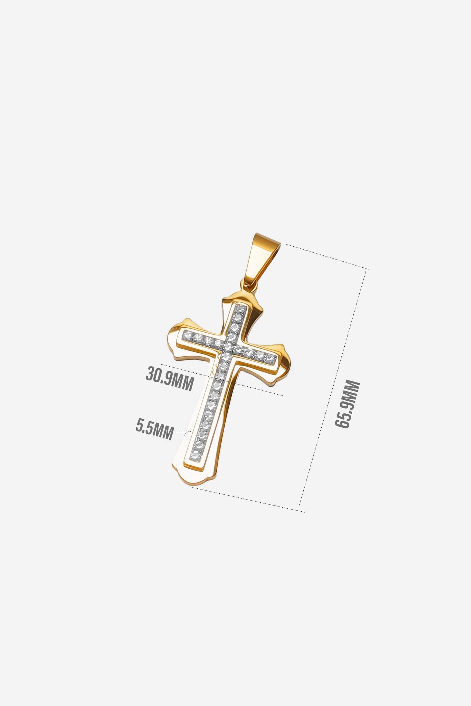 Diamante Center Cross Pendant Gold-Tone