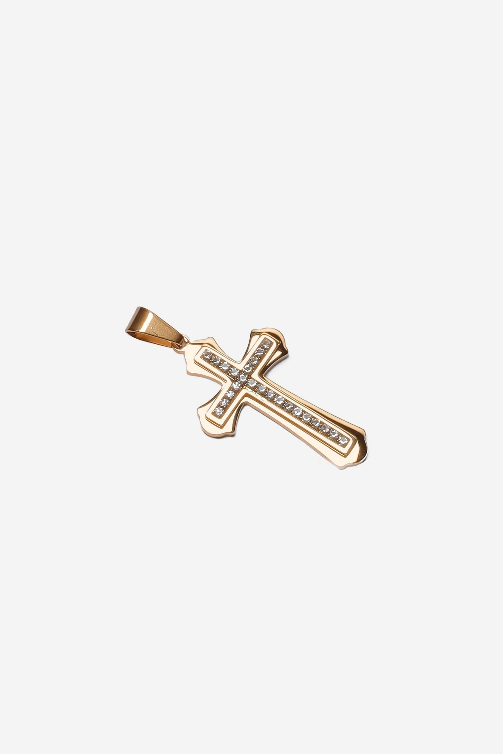 Diamante Center Cross Pendant Gold-Tone
