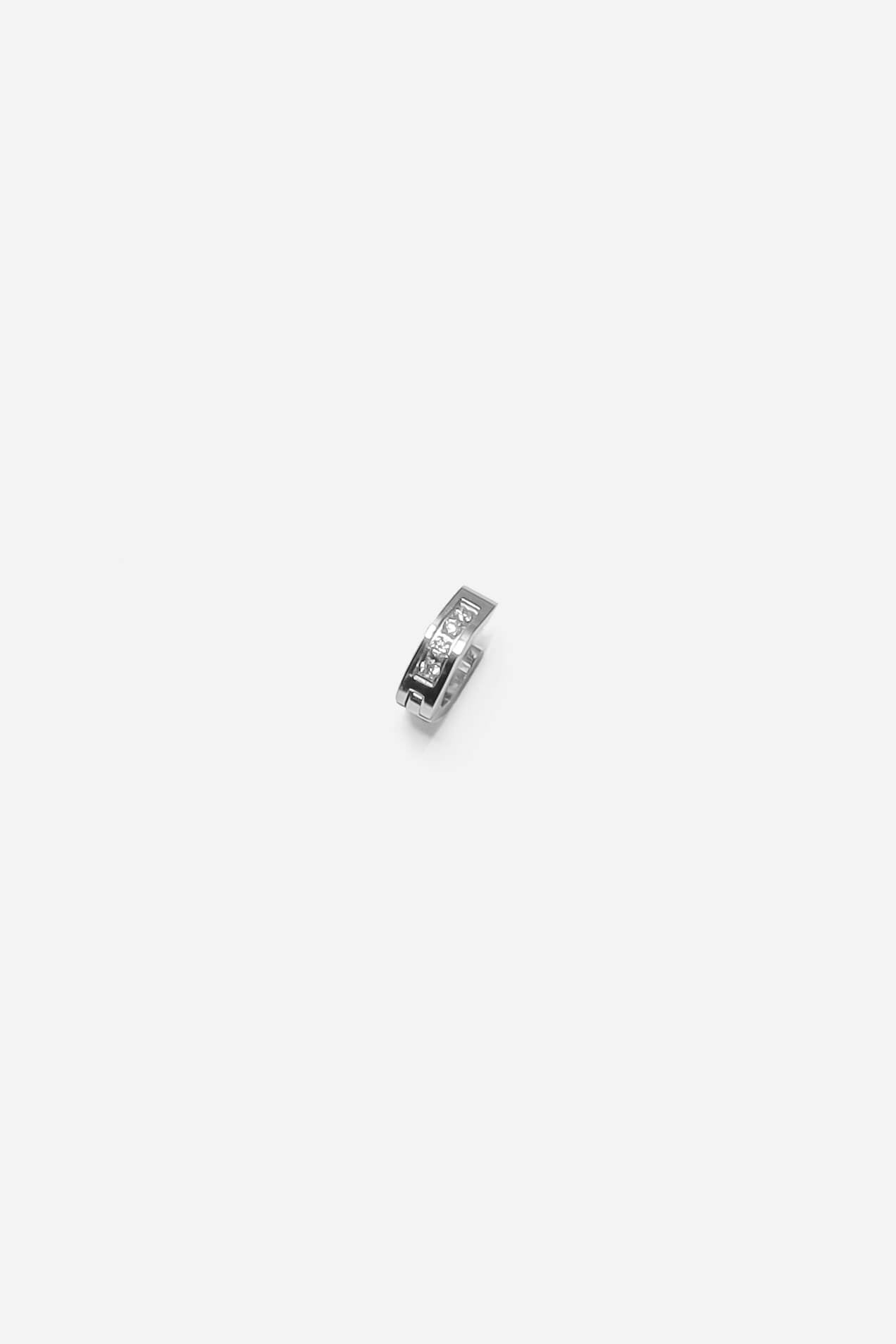 GD Zirconia Icy Hoop Earrings: Silver-Plated Elegance