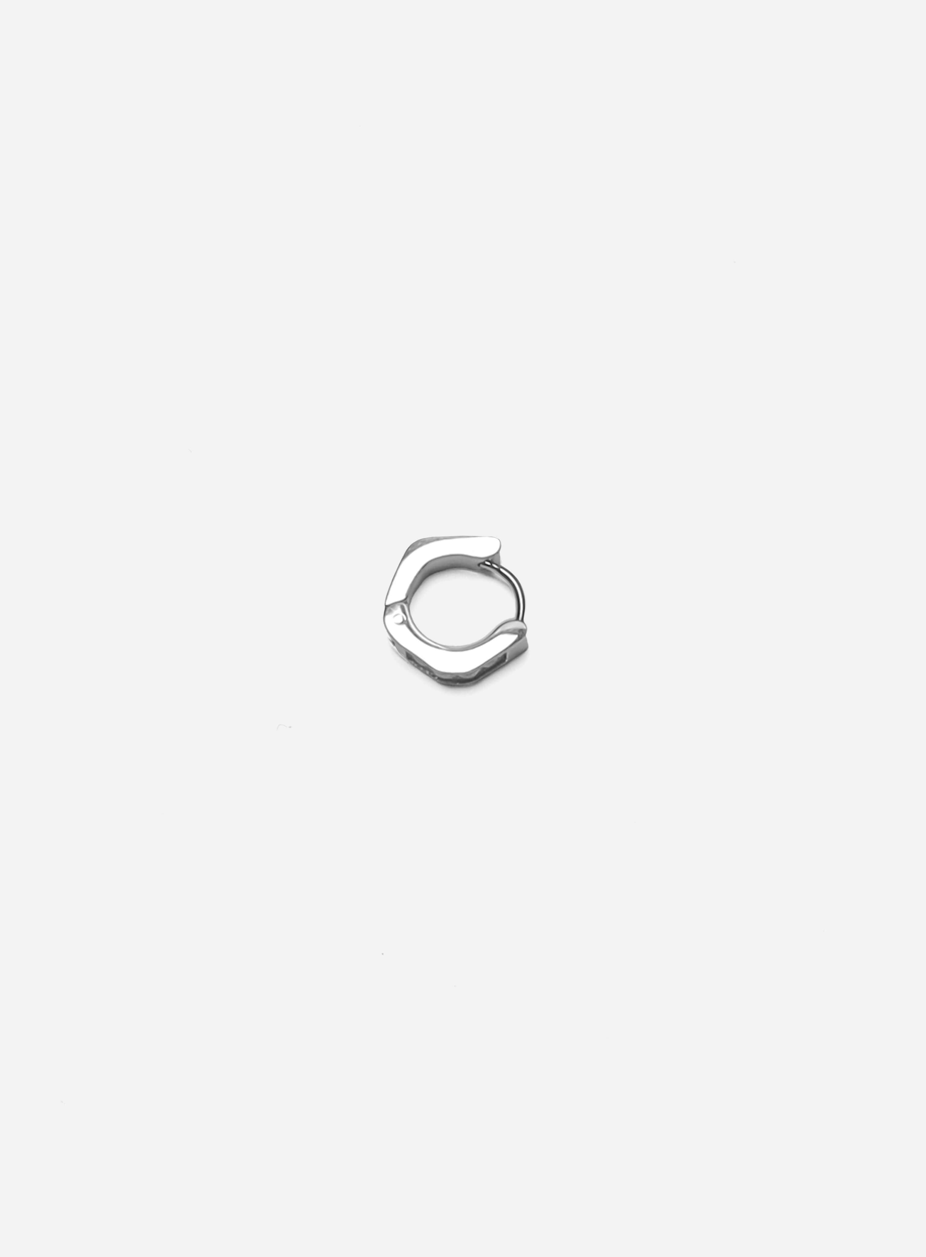 GD Zirconia Icy Hoop Earrings: Silver-Plated Elegance