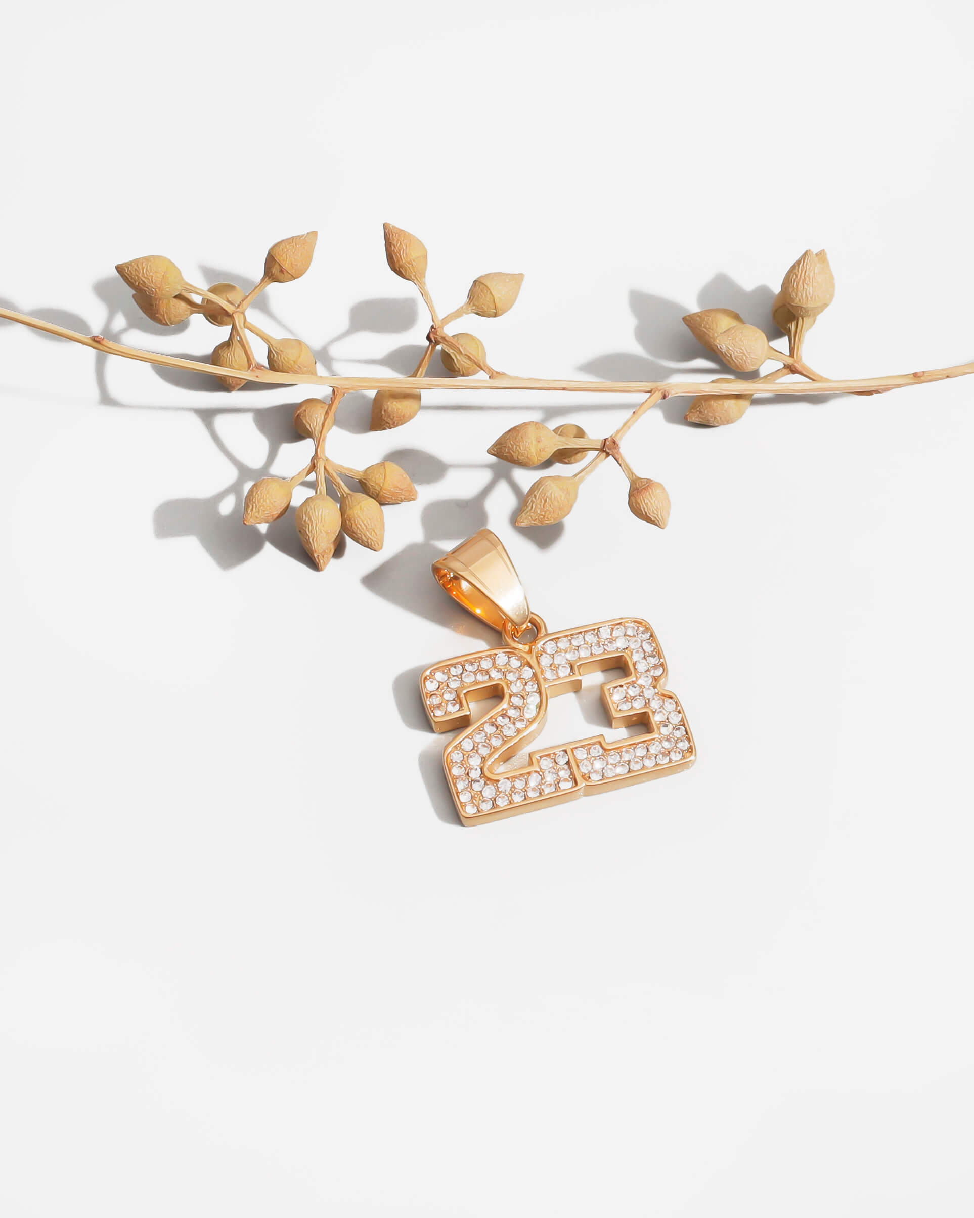 Number 23 Michael Jordan Iced Pendant Gold Tone