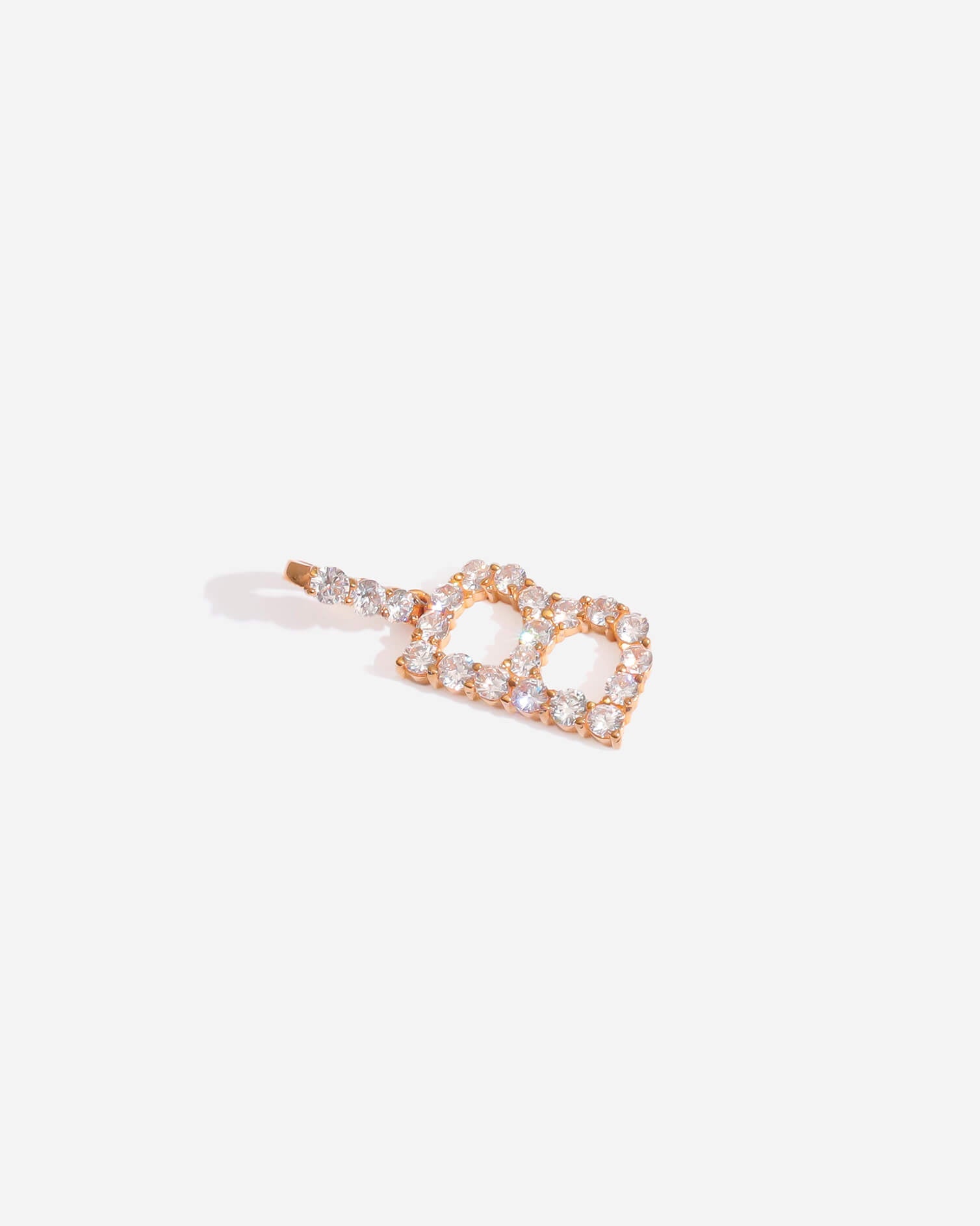 Zirconia Initial B Copper Pendant Gold Tone
