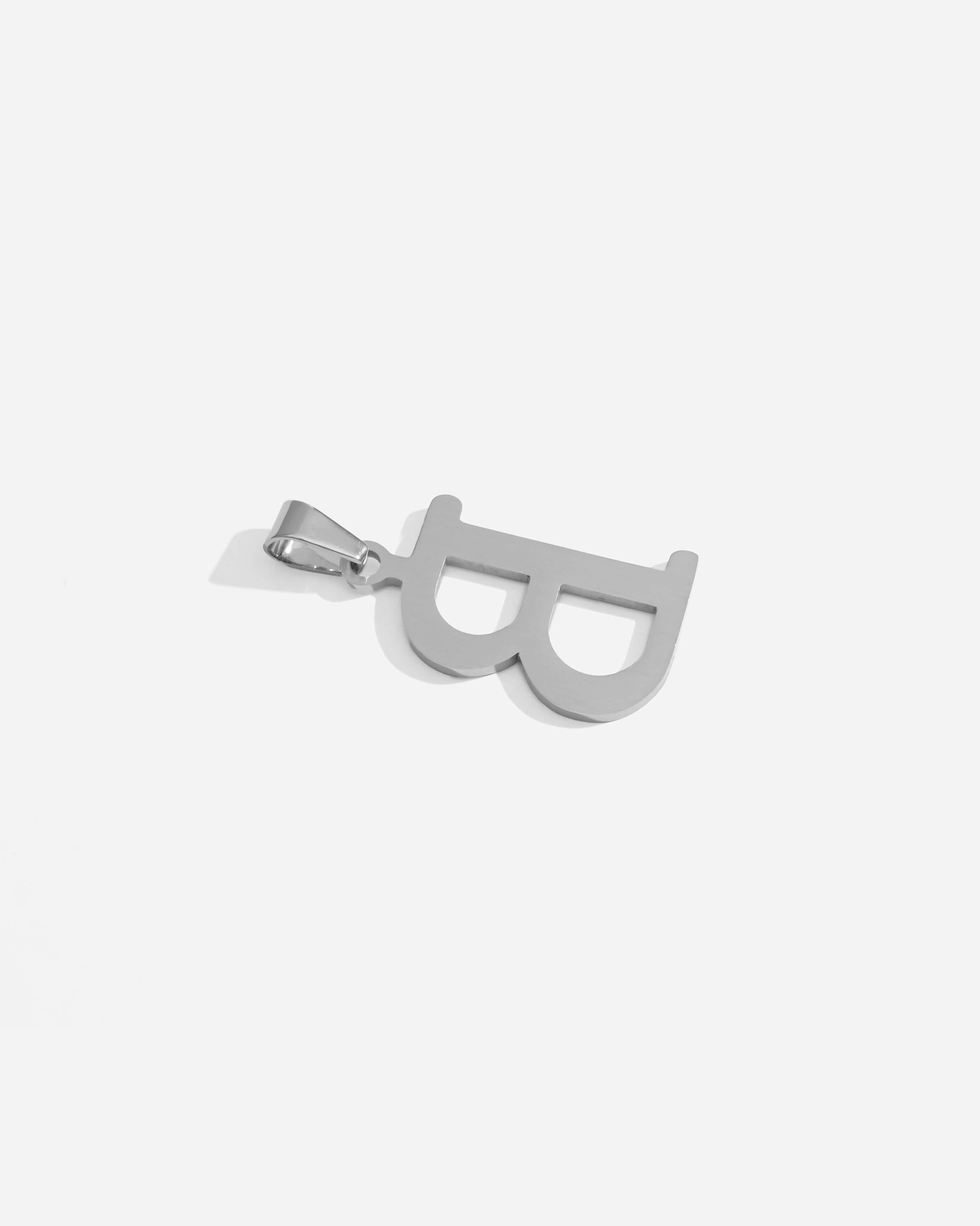 Initial B Cubic Zirconia Silver Tone