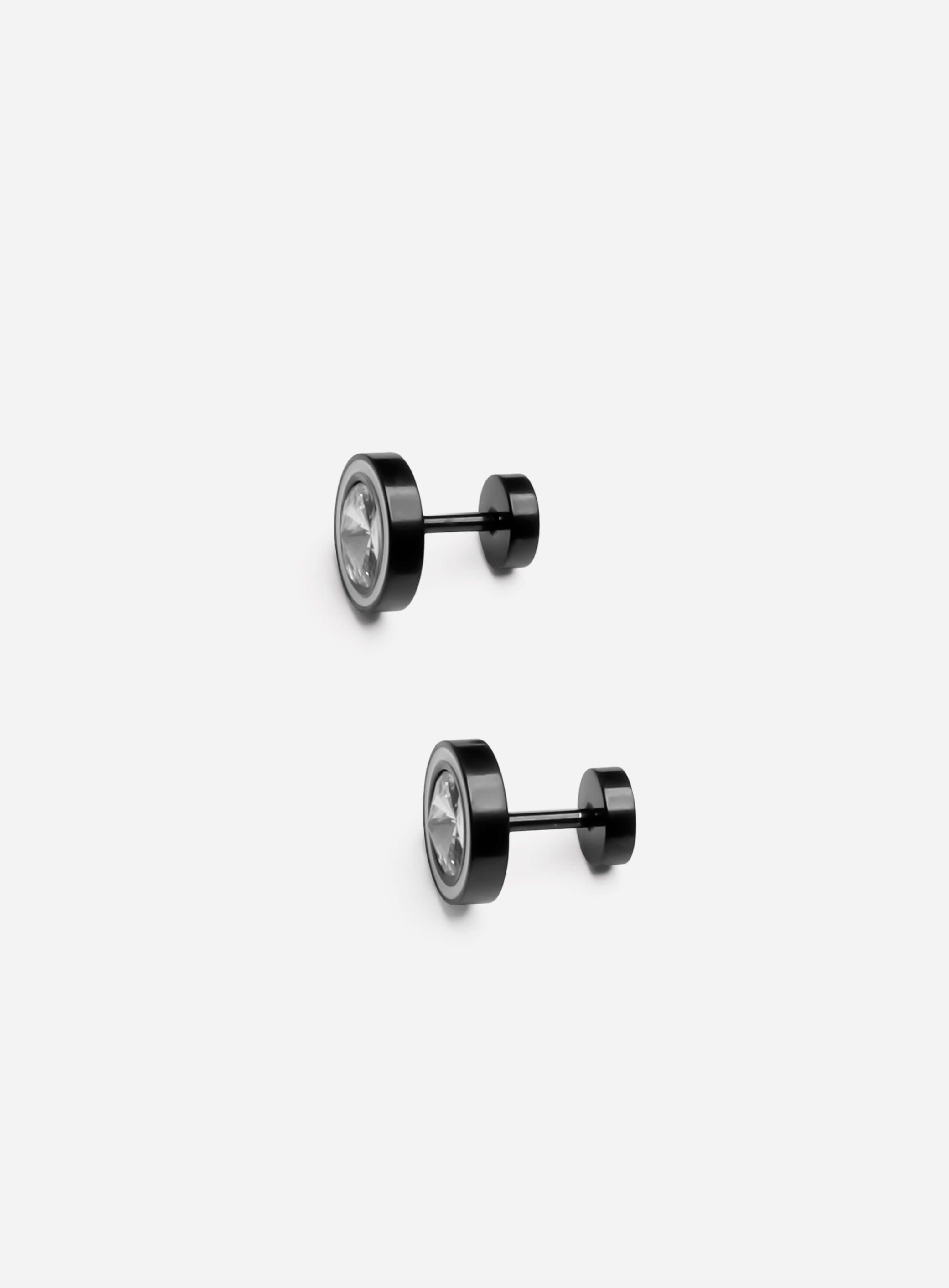 Round Stud Midnight Earrings