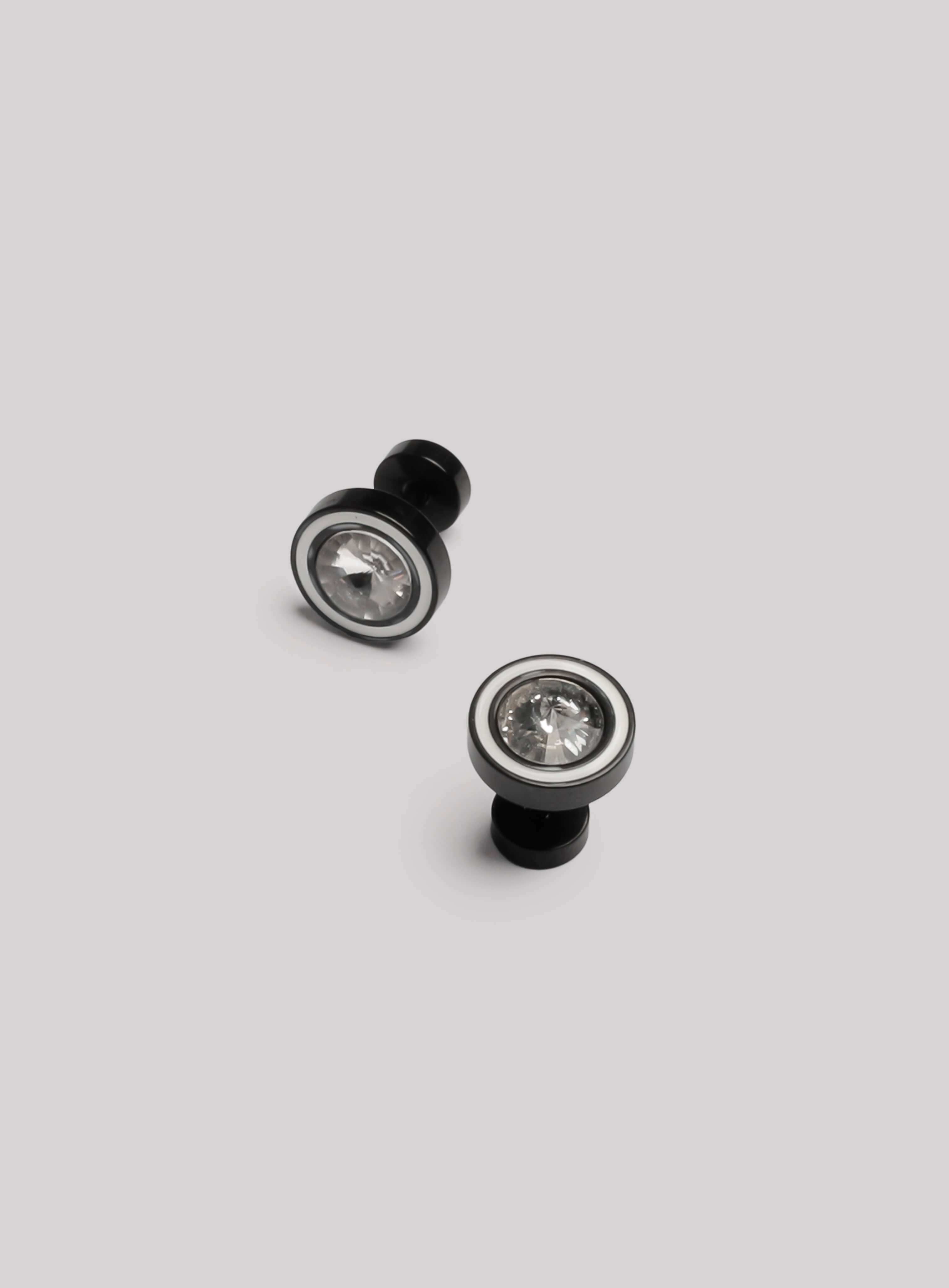 Round Stud Midnight Earrings