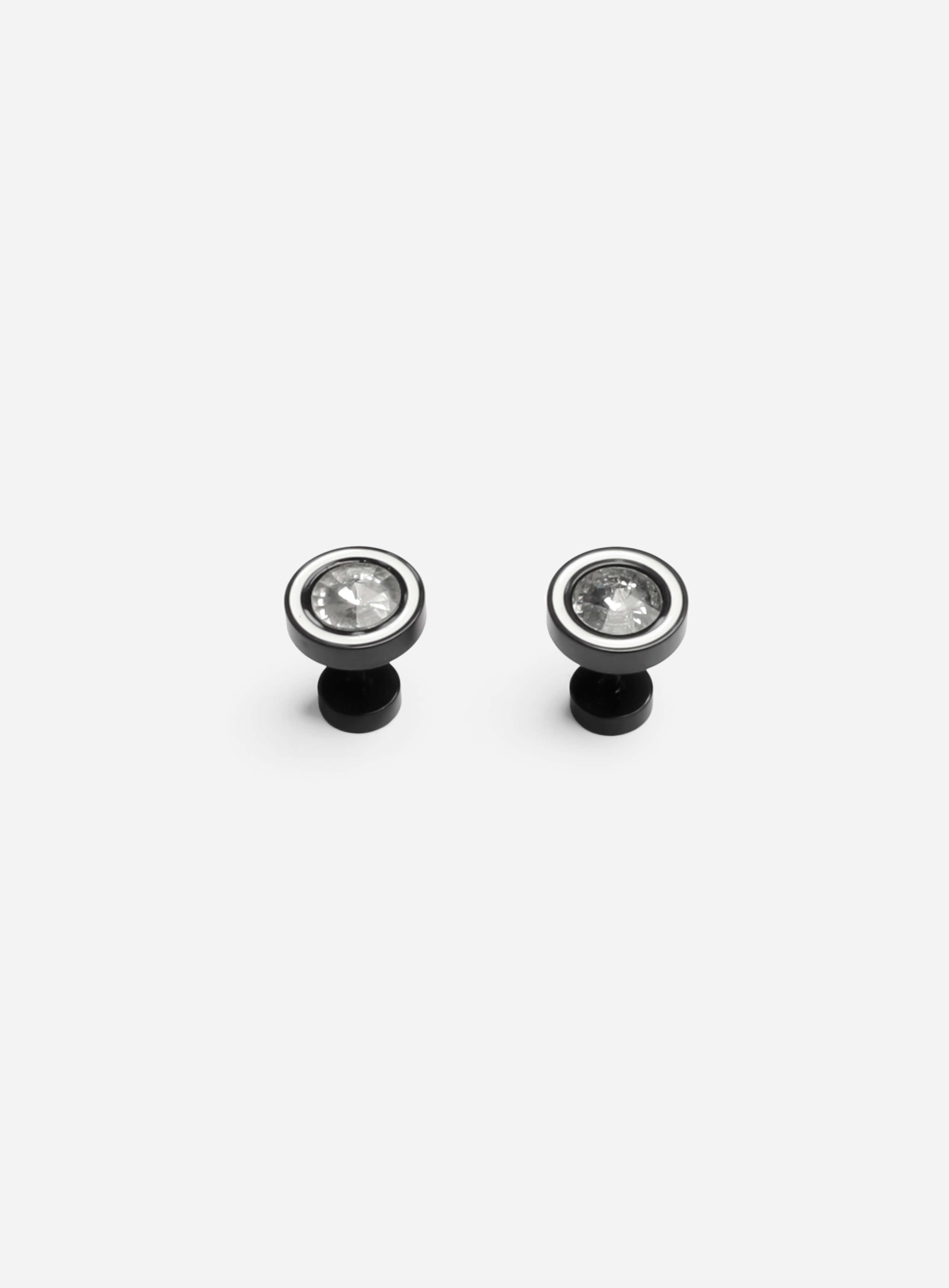 Round Stud Midnight Earrings
