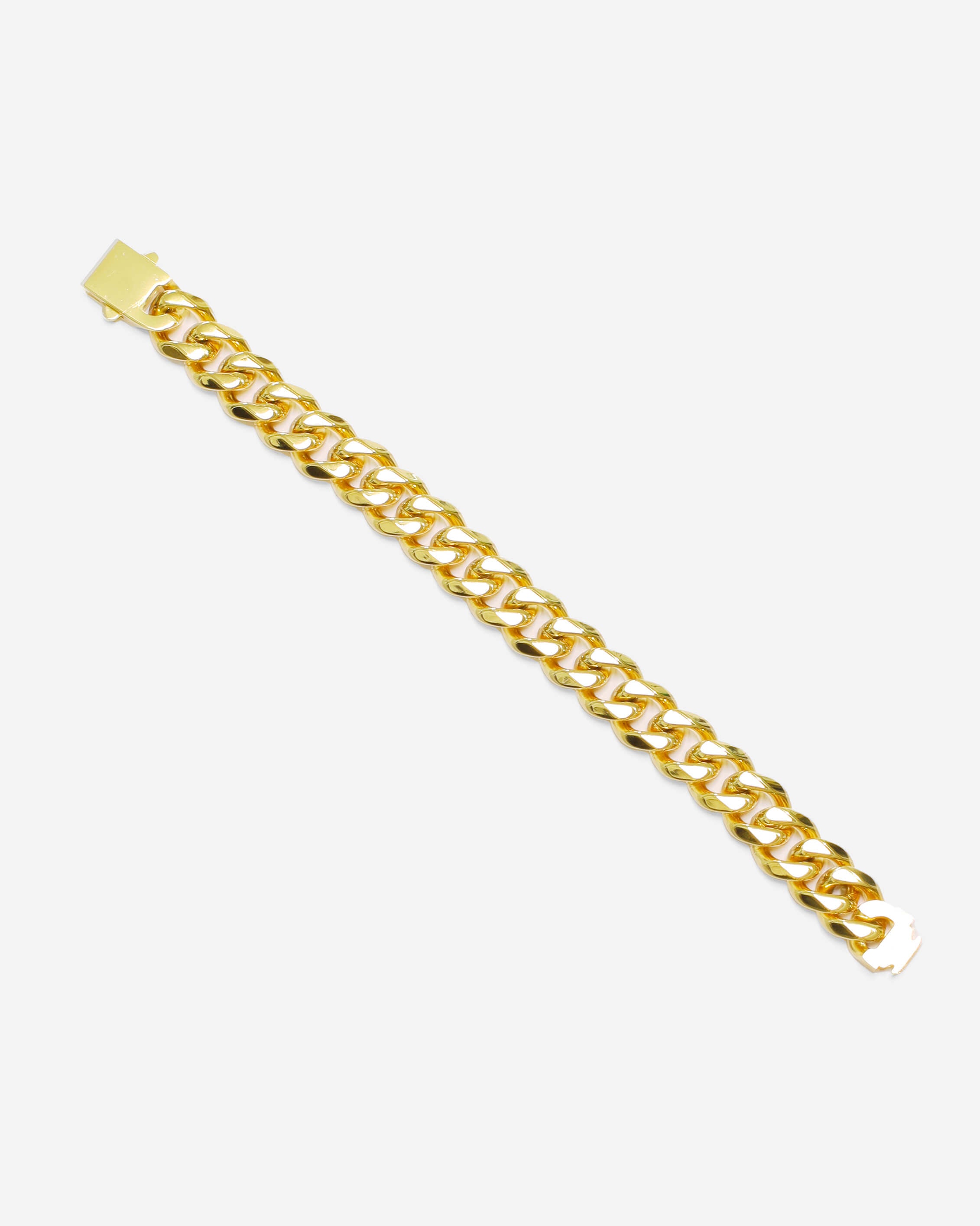 GD Cuban Stainless Steel Bracelet 13mmx8 Inch 22k Gold
