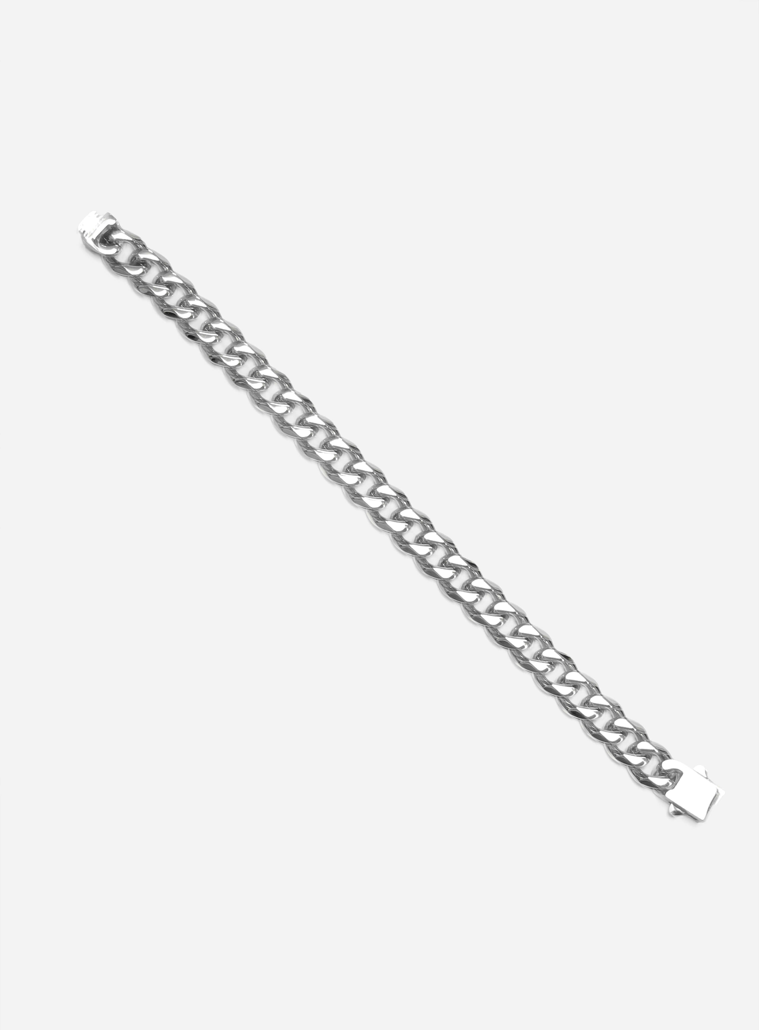 GD Cuban Bracelet Stainless Steel 22k White Gold vermeil