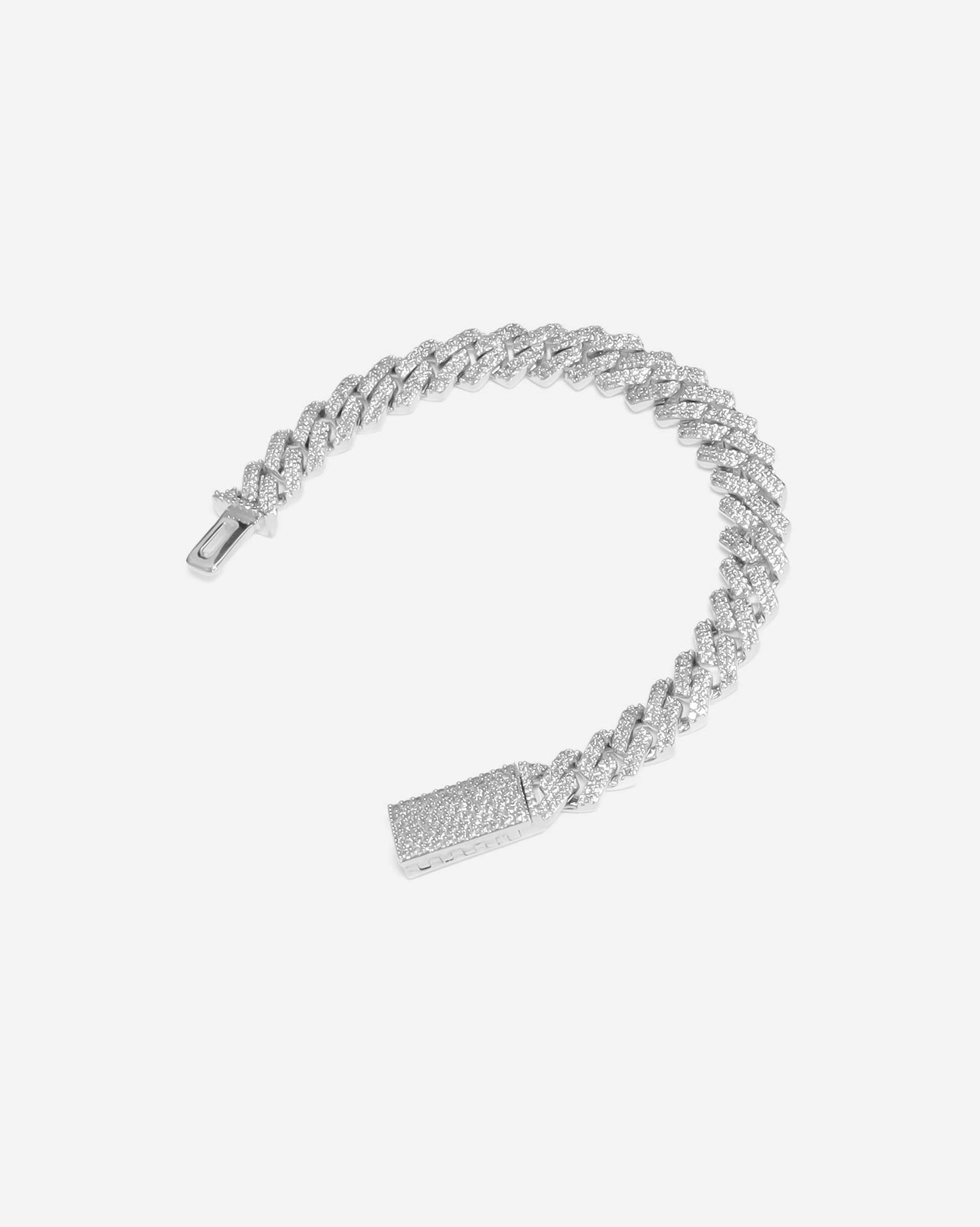 GD Ice Cubic Zirconia 13mm Bracelet White Gold Plated