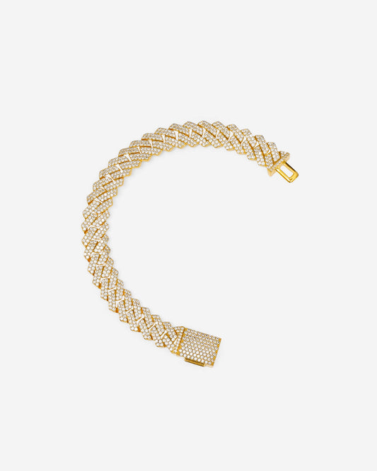 GD Ice Cubic Zirconia Bracelet 10mm 18k Gold Plated