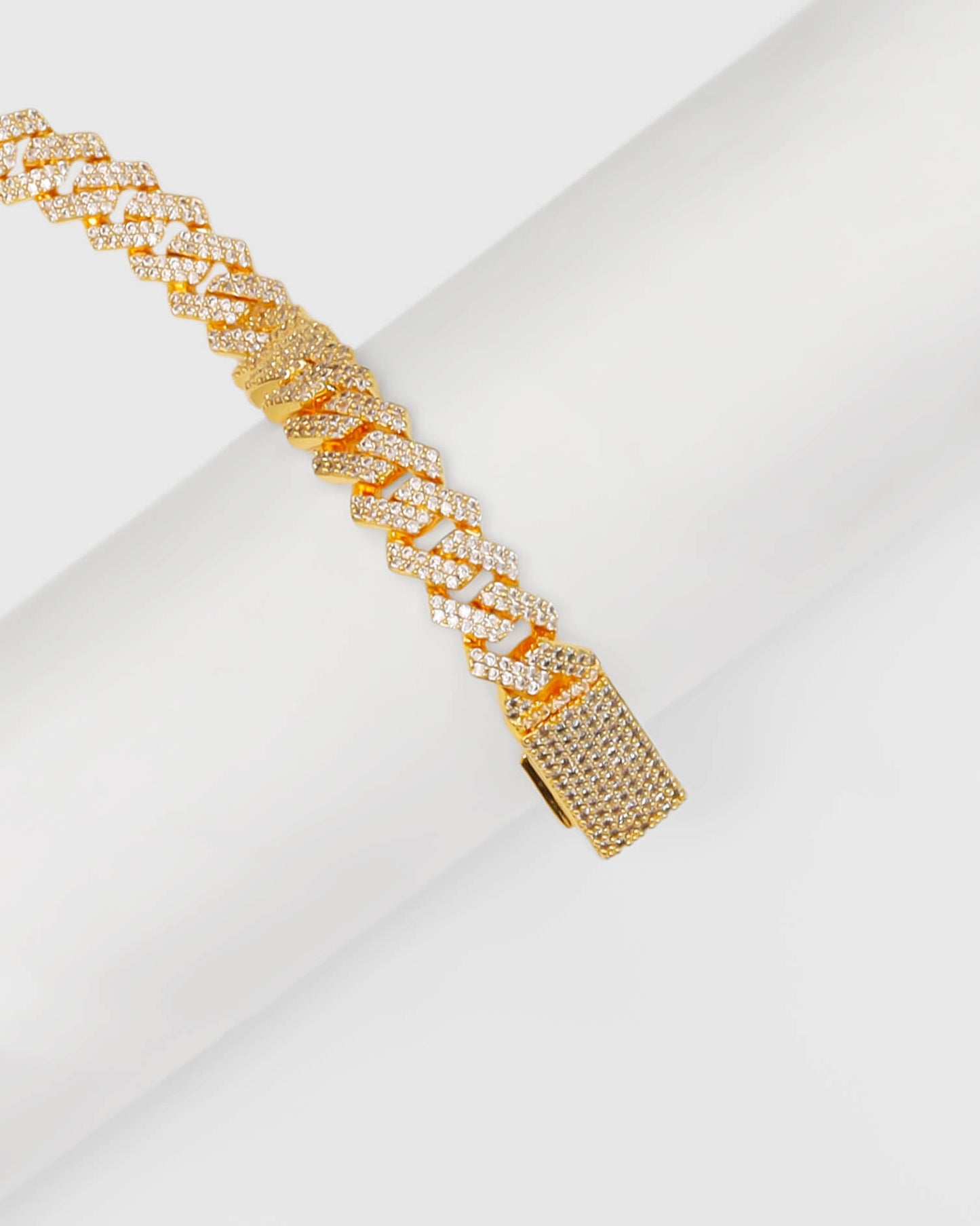 GD Ice Cubic Zirconia Bracelet 10mm 18k Gold Plated