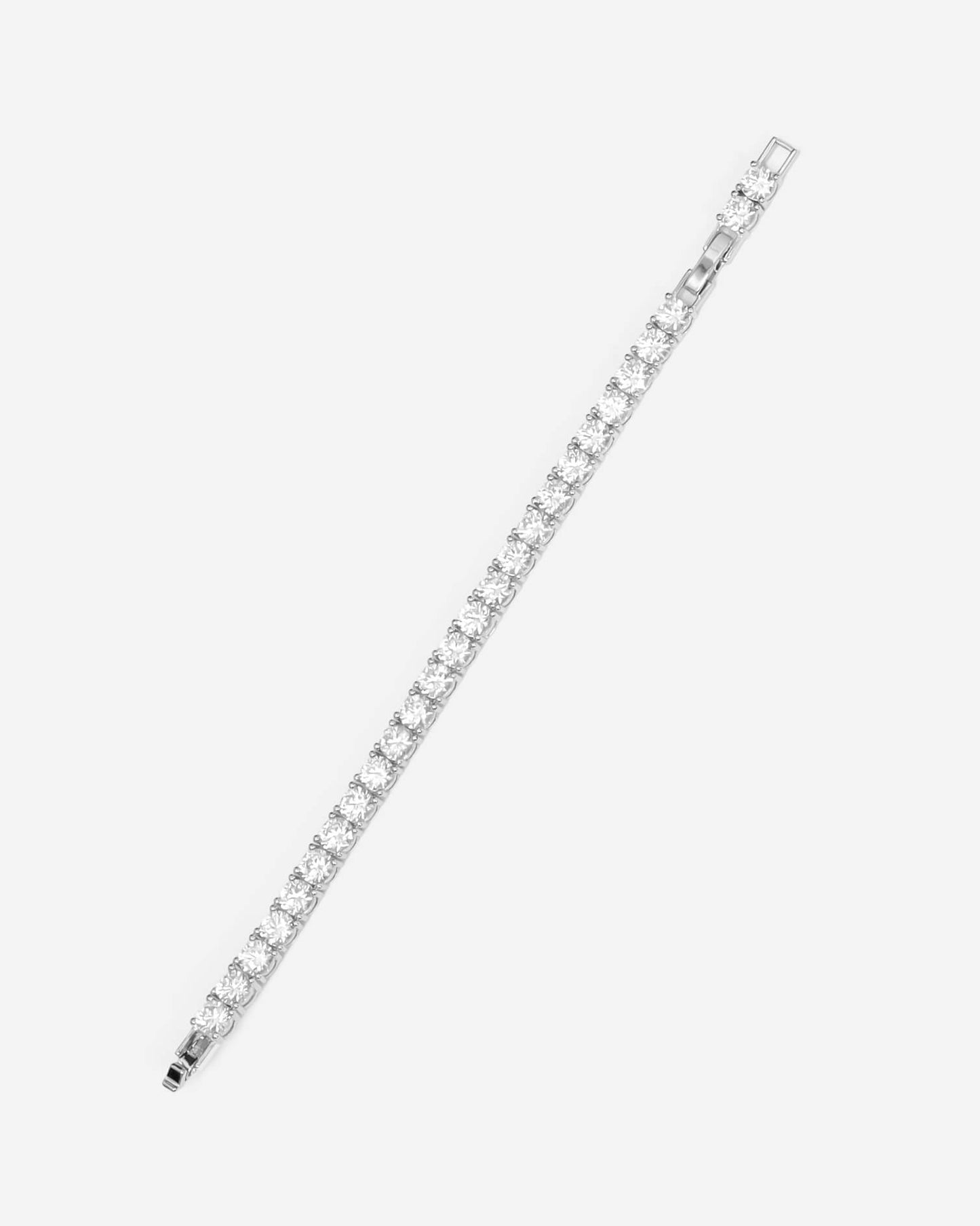 GD Tennis Cubic Zirconia Bracelet White Gold Plated