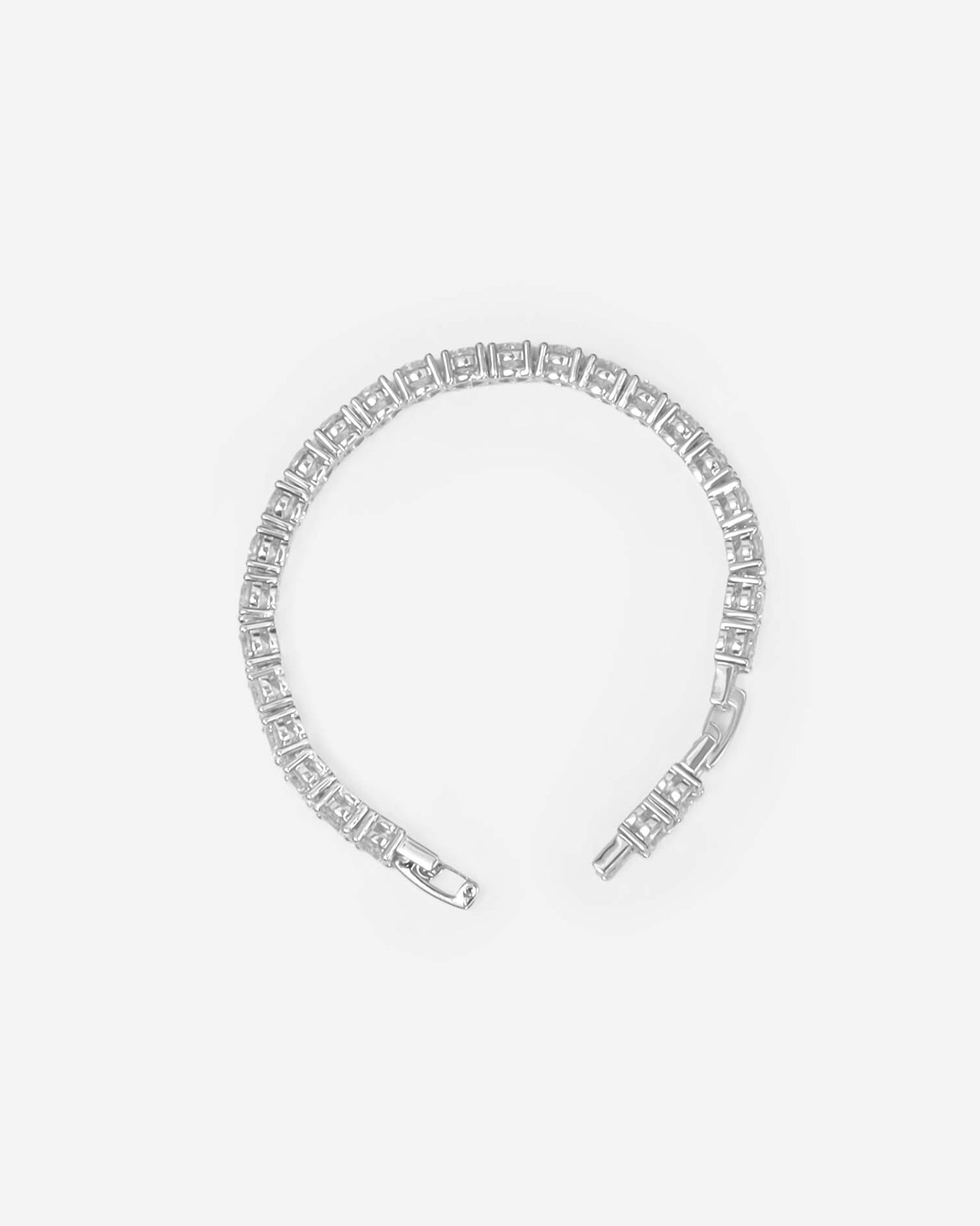 GD Tennis Cubic Zirconia Bracelet 7.5Inch White Gold Plated