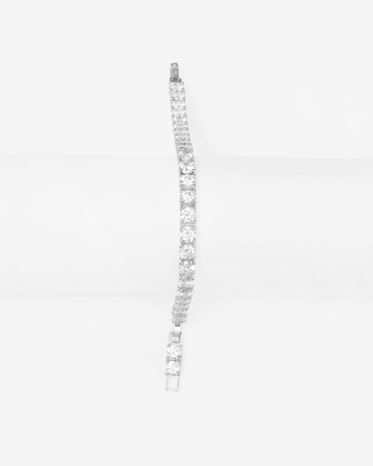 GD Tennis Cubic Zirconia Bracelet 7.5Inch White Gold Plated