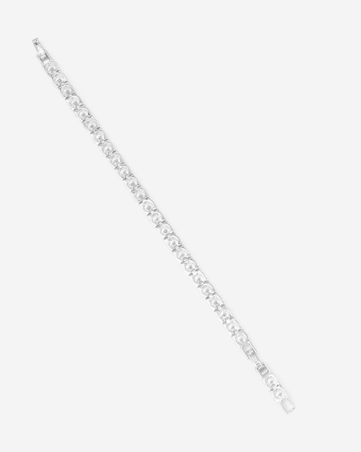 GD Tennis Cubic Zirconia Bracelet 7.5Inch White Gold Plated