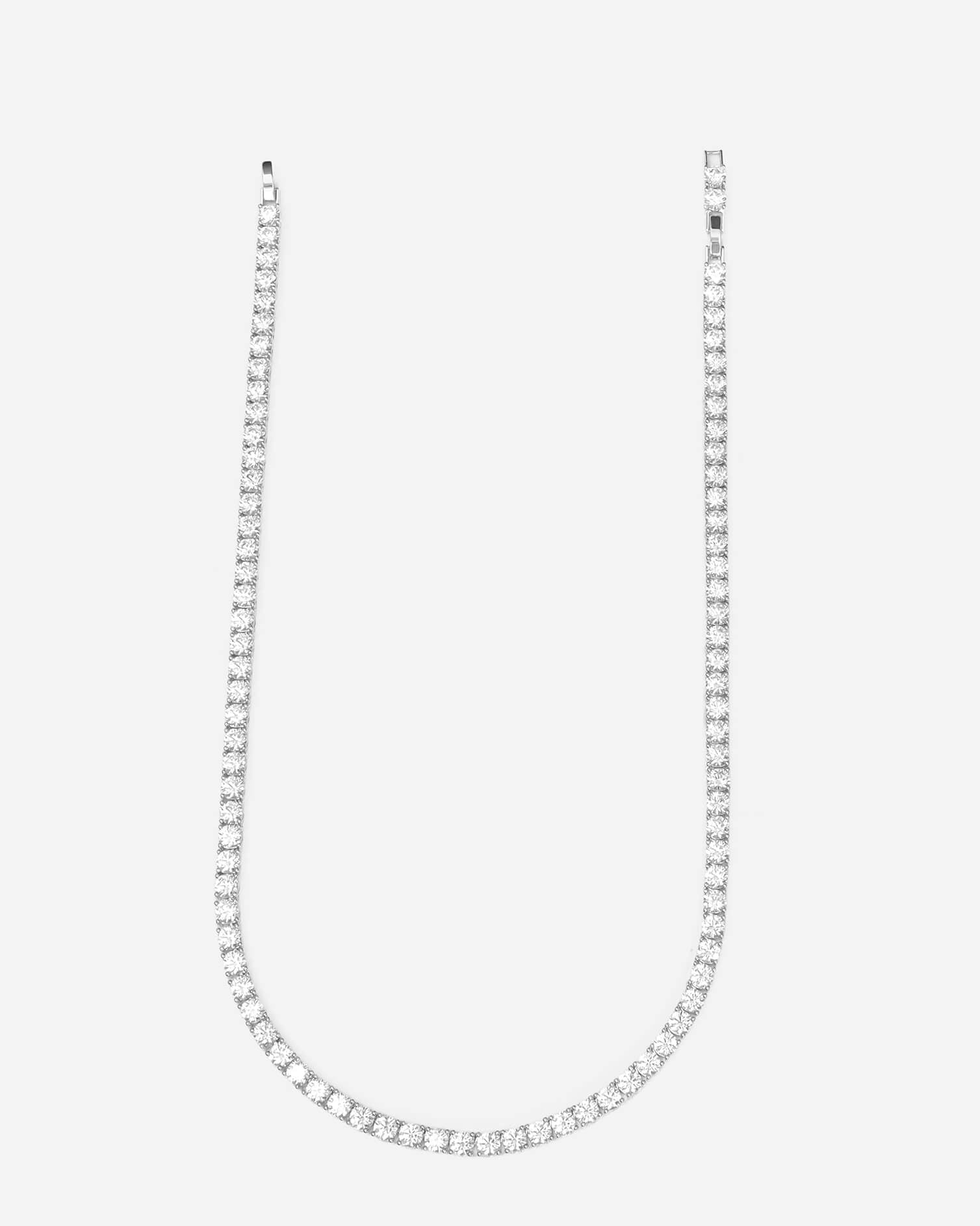 GD Tennis Cubic Zirconia 50cm Chain White Gold Plated