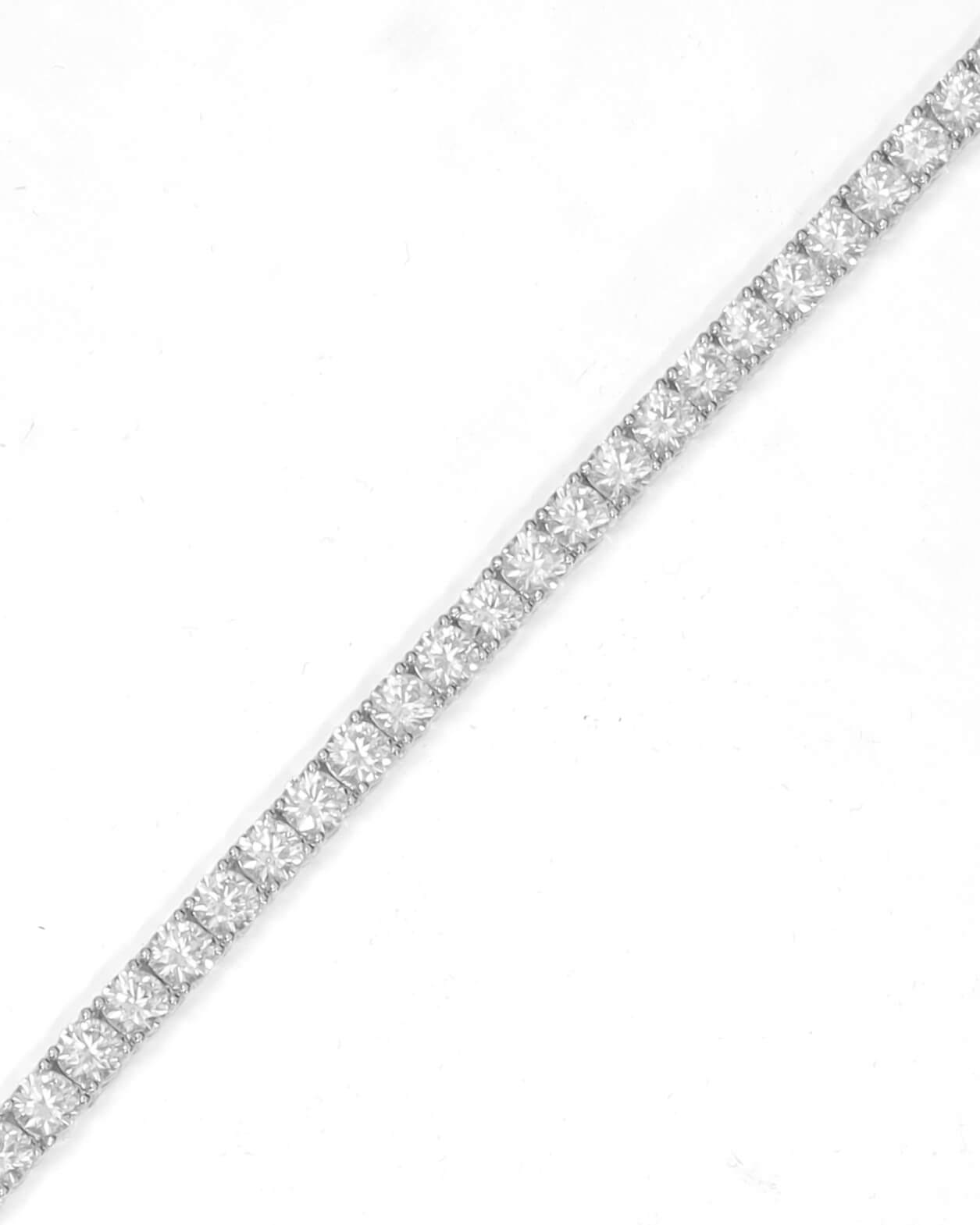 GD Tennis Cubic Zirconia Bracelet 7.5Inch White Gold Plated