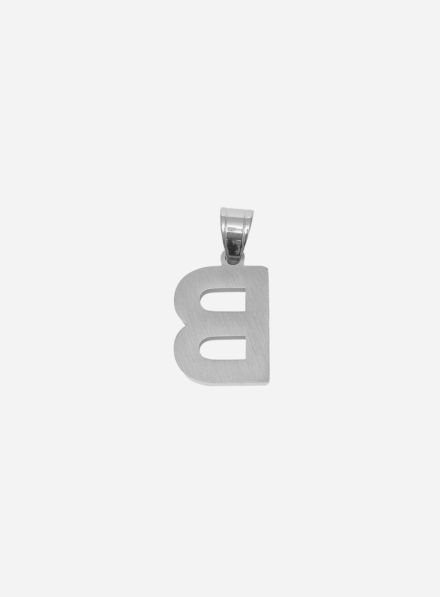 Gracias Dios Diamond Silver Letter B Pendant - Challenger Streetwear