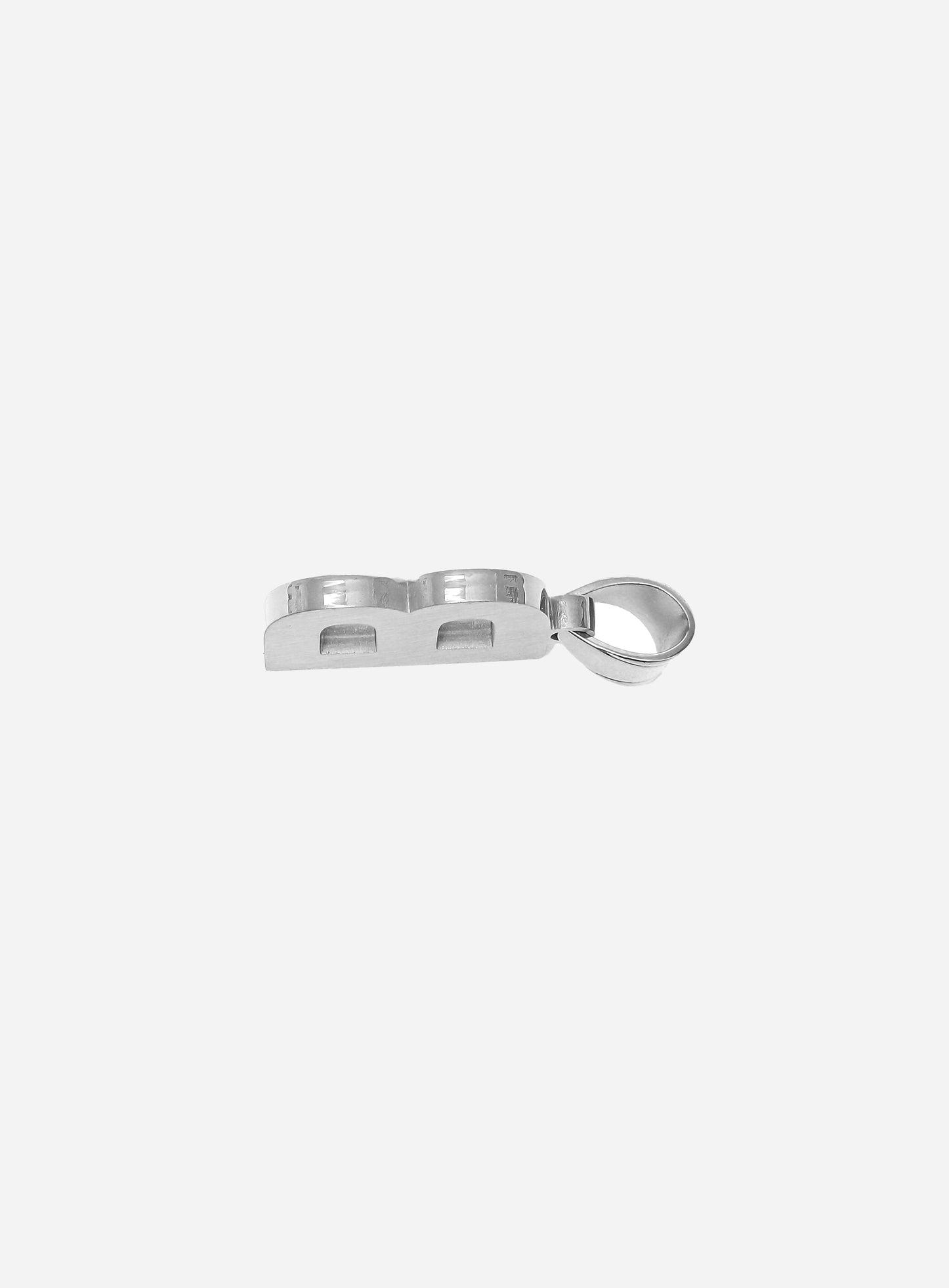 Gracias Dios Diamond Silver Letter B Pendant - Challenger Streetwear