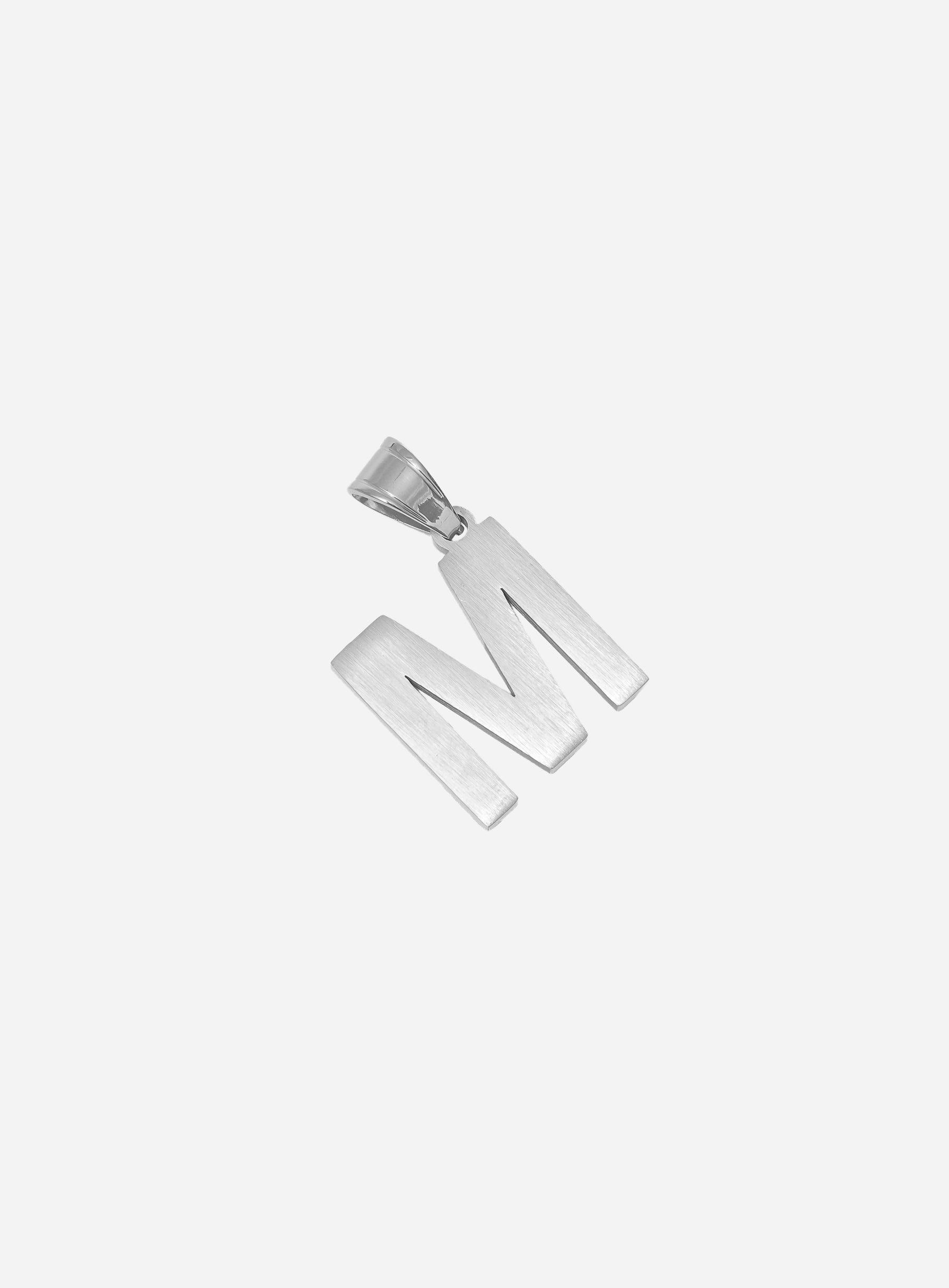 Gracias Dios Diamond Silver Letter M Pendant - Challenger Streetwear