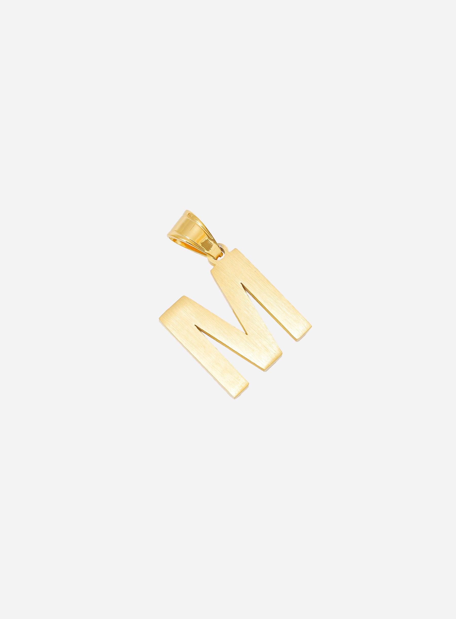 Gracias Dios Diamond Gold Letter M Pendant - Challenger Streetwear