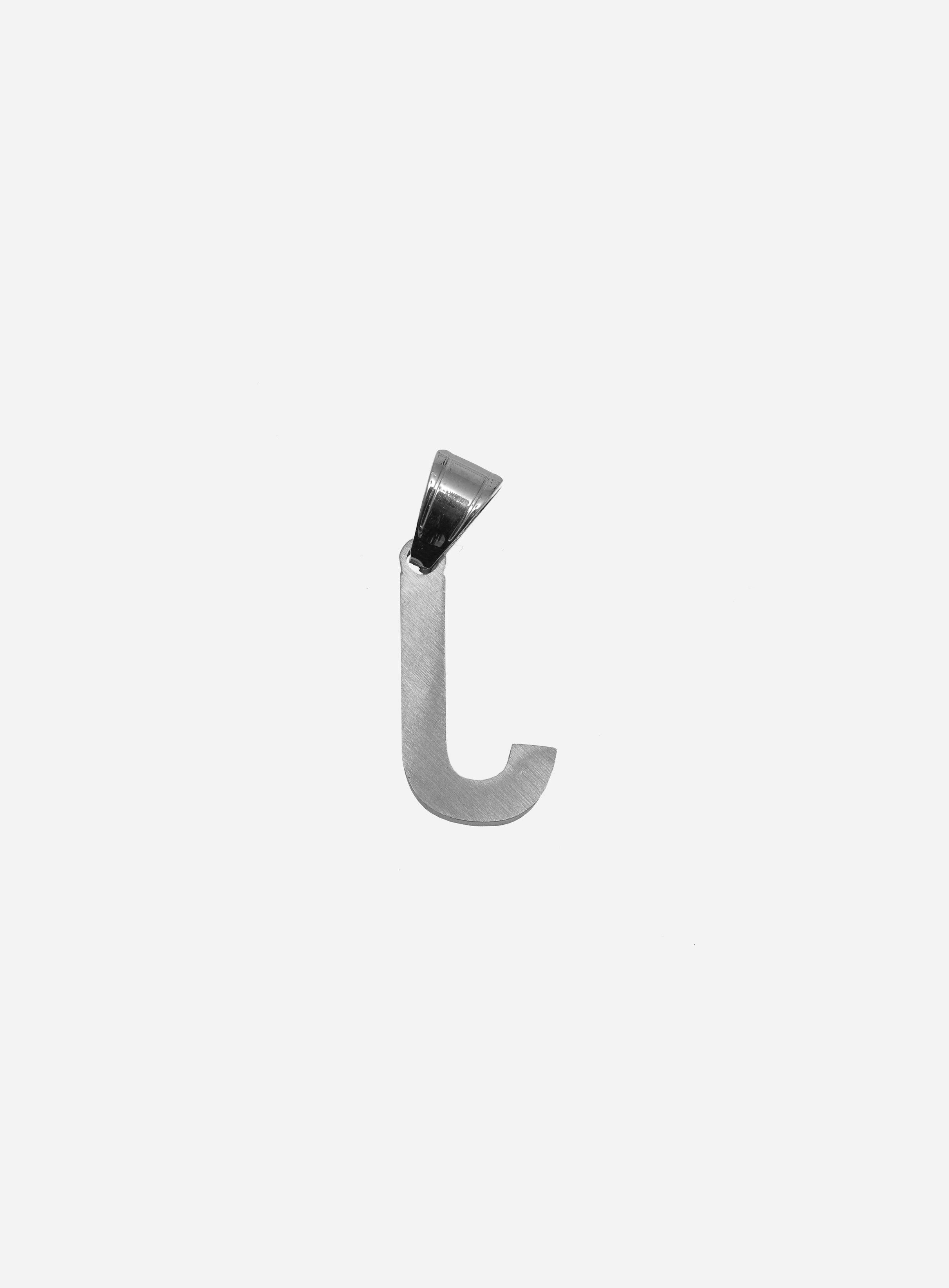 Gracias Dios Diamond Silver Letter J Pendant - Challenger Streetwear