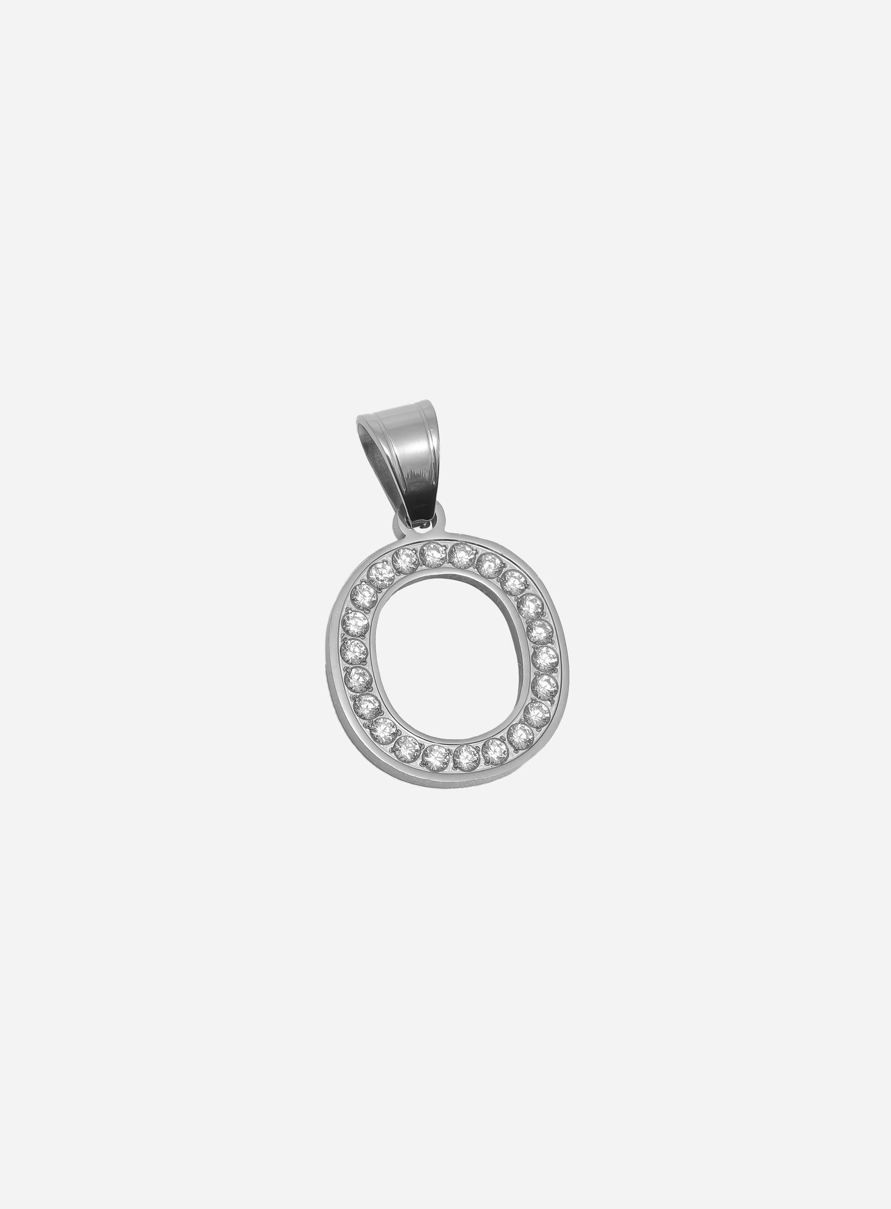 Gracias Dios Diamond Silver Letter O Pendant - Challenger Streetwear