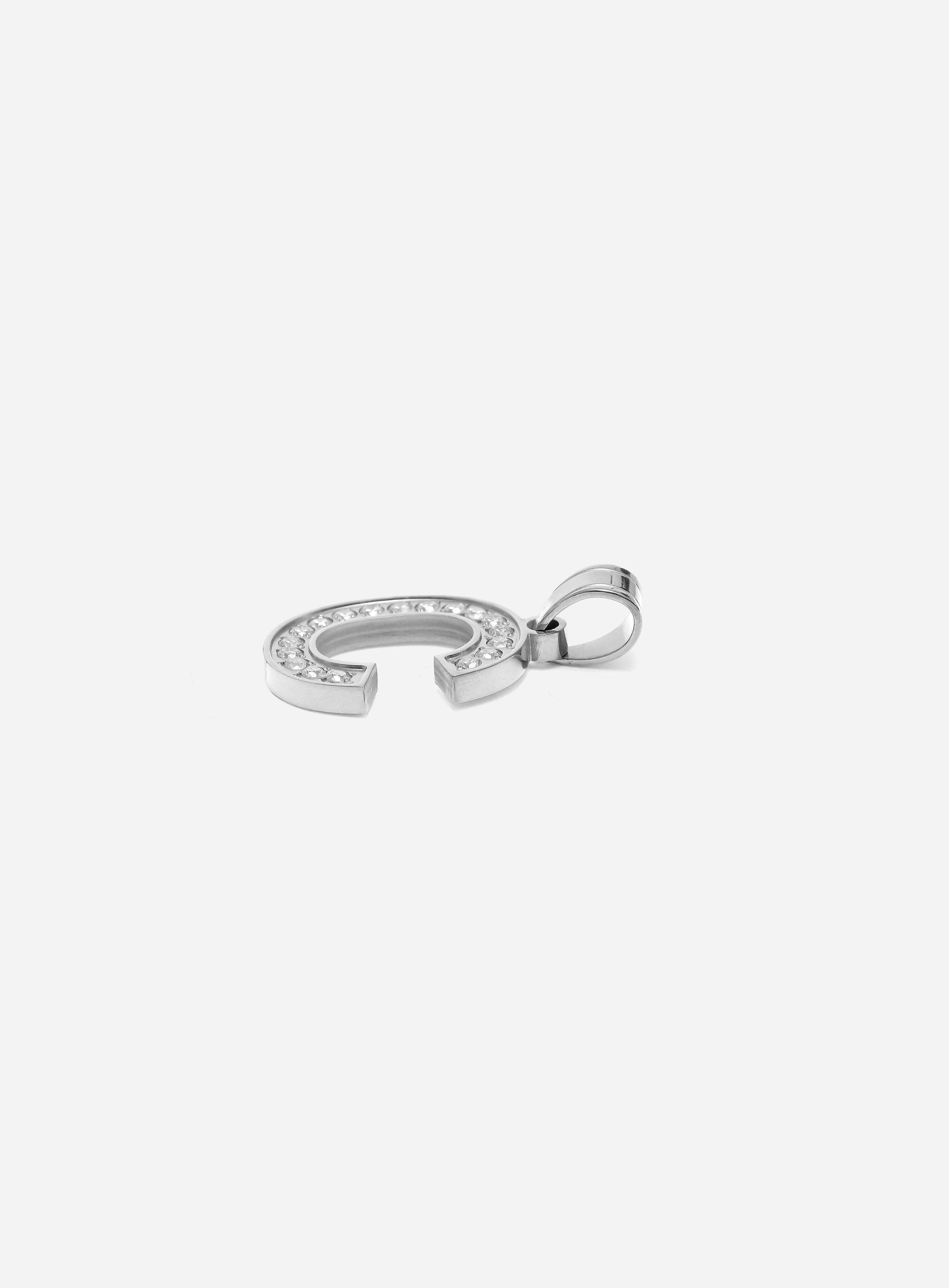 Gracias Dios Diamond Silver Letter C Pendant - Challenger Streetwear