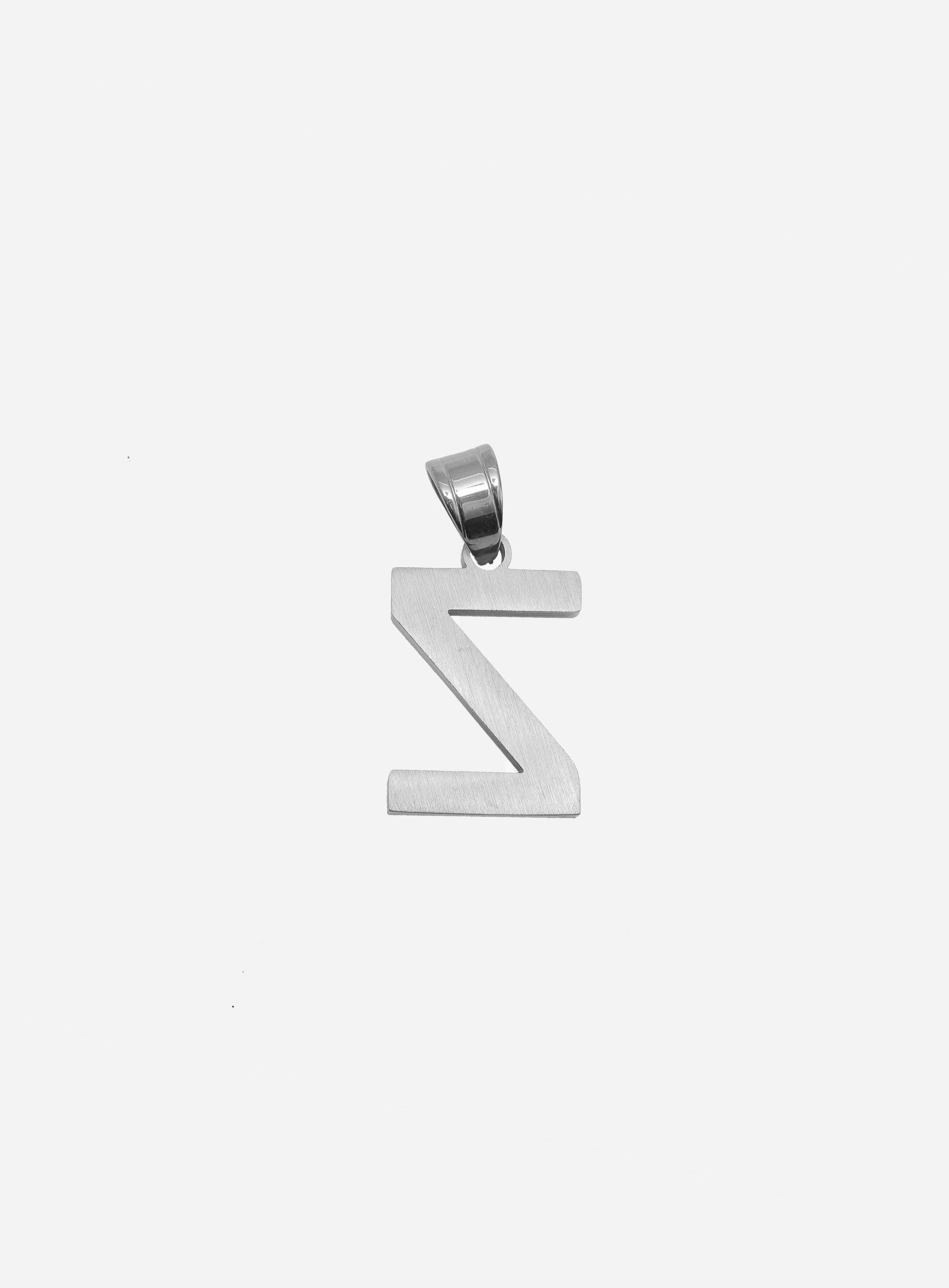 Gracias Dios Diamond Silver Letter Z Pendant - Challenger Streetwear