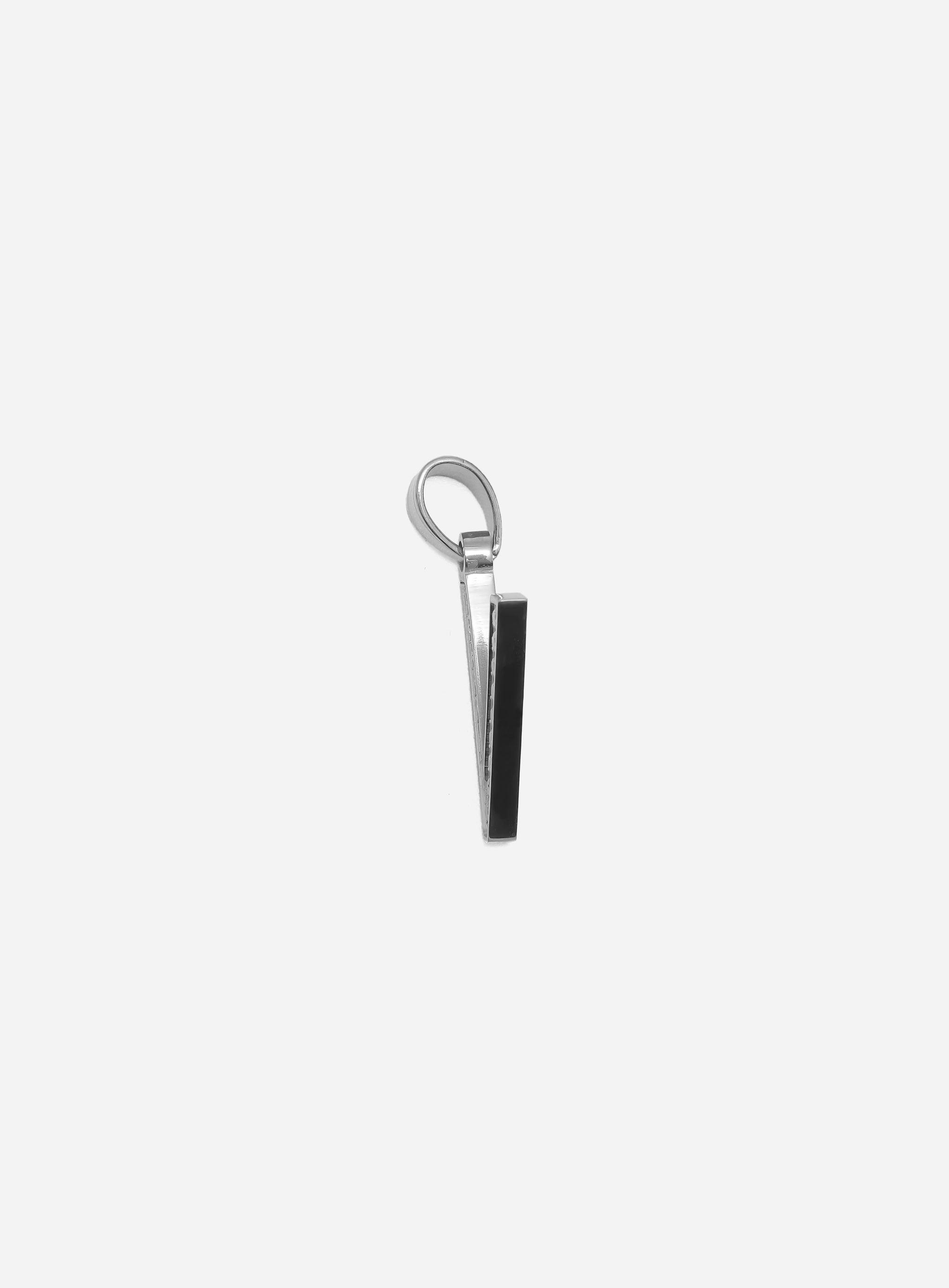 Gracias Dios Diamond Silver Letter V Pendant - Challenger Streetwear