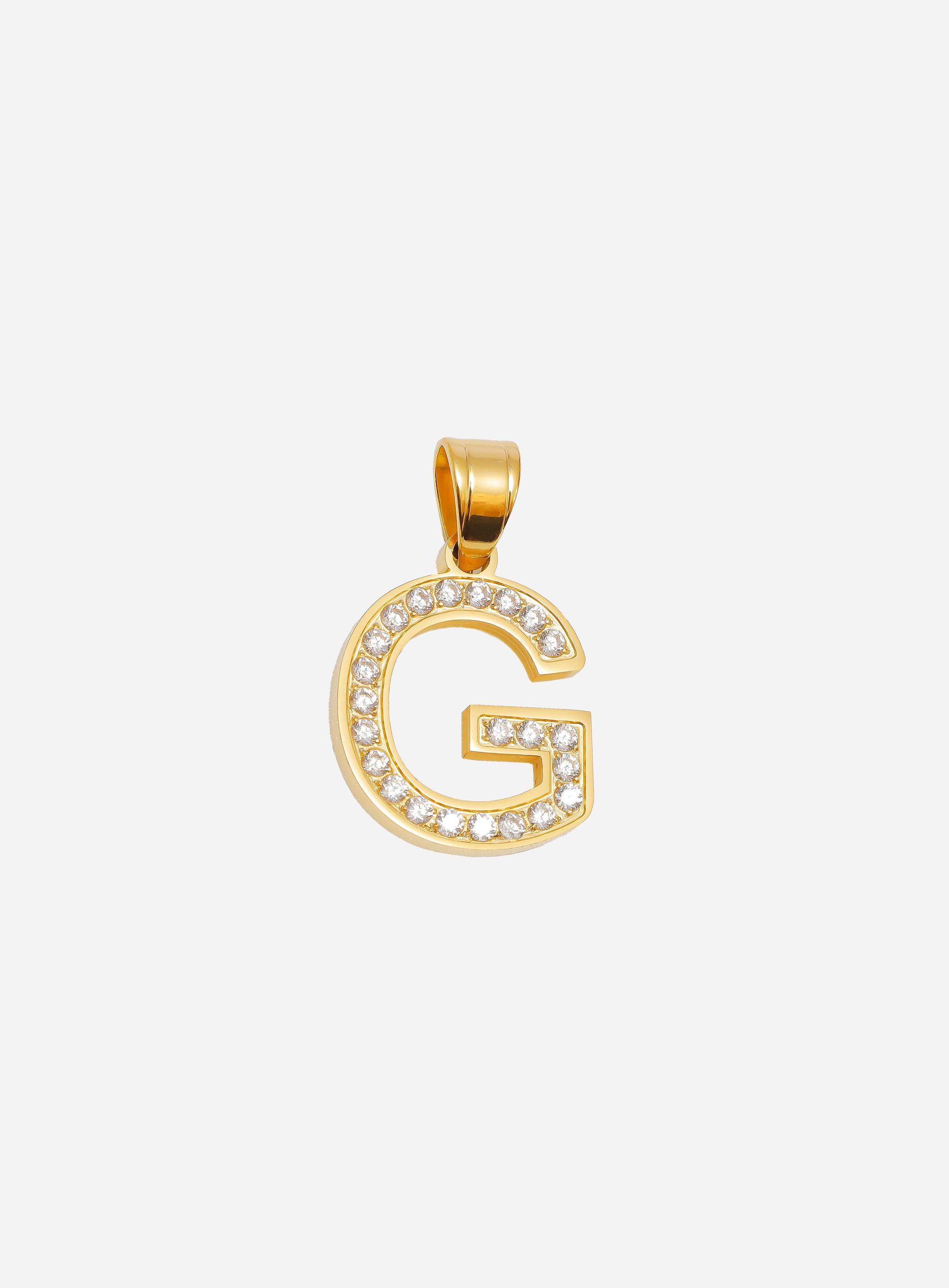 Gracias Dios Diamond Gold Letter G Pendant - Challenger Streetwear
