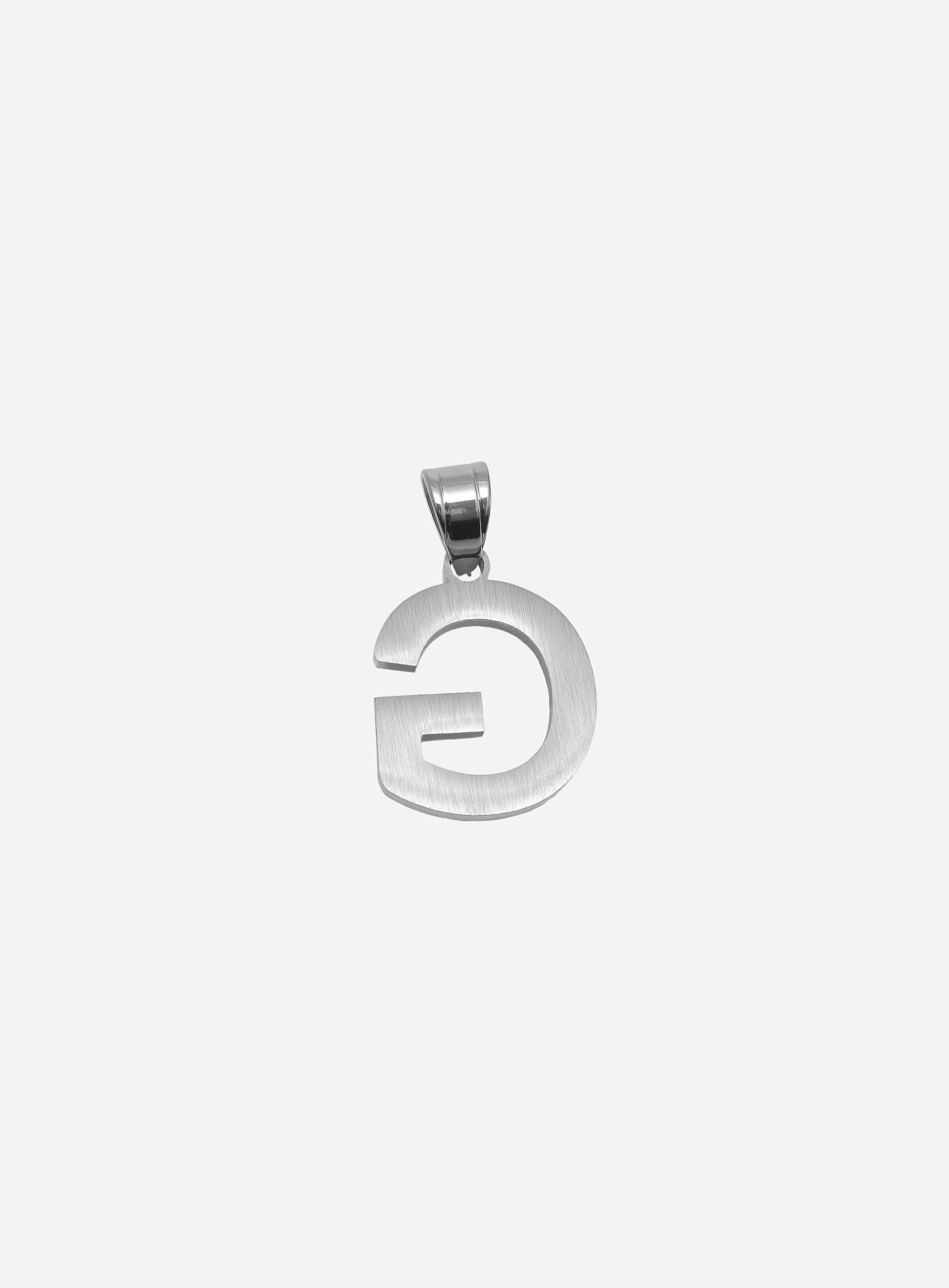 Gracias Dios Diamond Silver Letter G Pendant - Challenger Streetwear