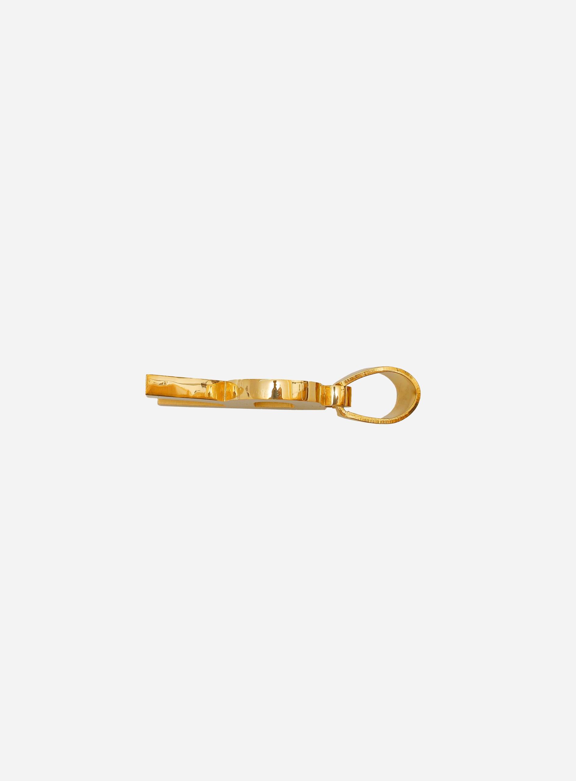 Gracias Dios Diamond Gold Letter R Pendant - Challenger Streetwear