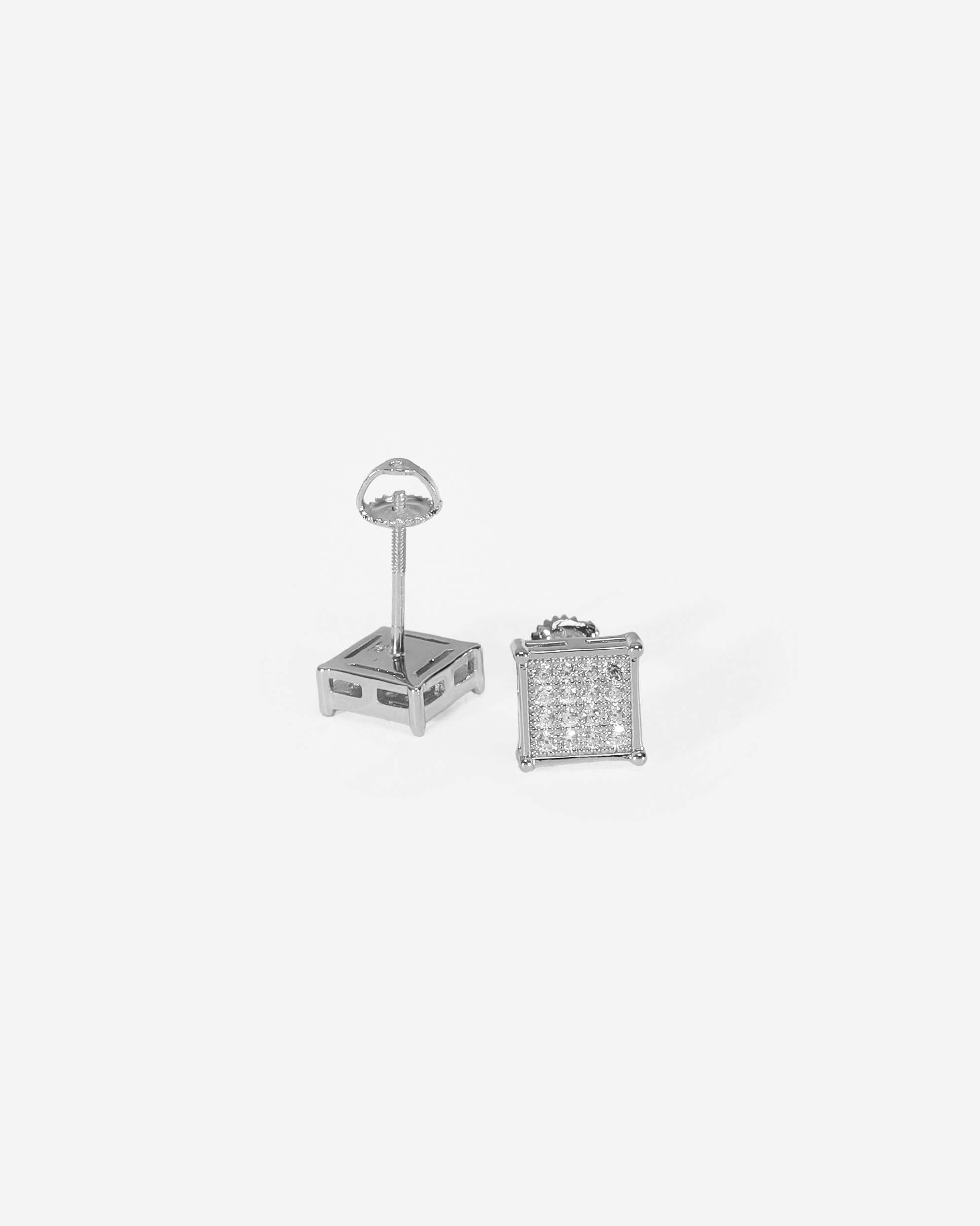Radiant Zirconia Squire Earrings in 925 Silver