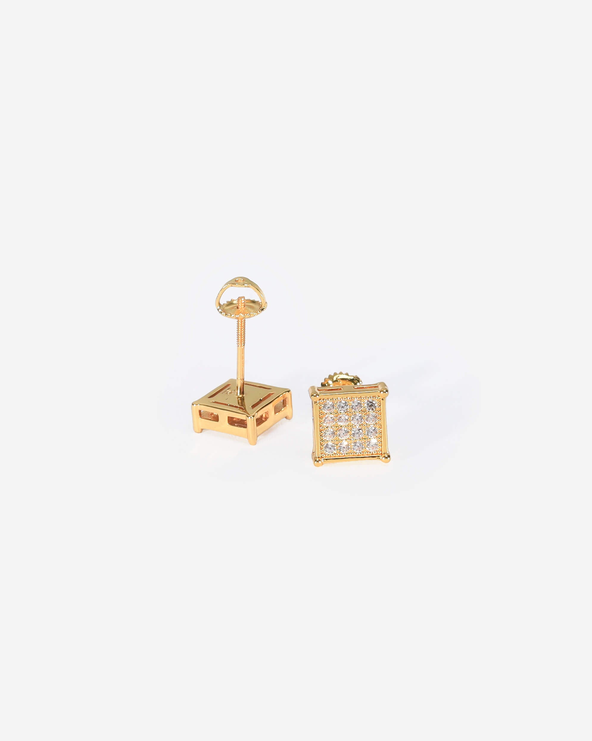 Radiant Zirconia Squire Earrings in 22k Gold