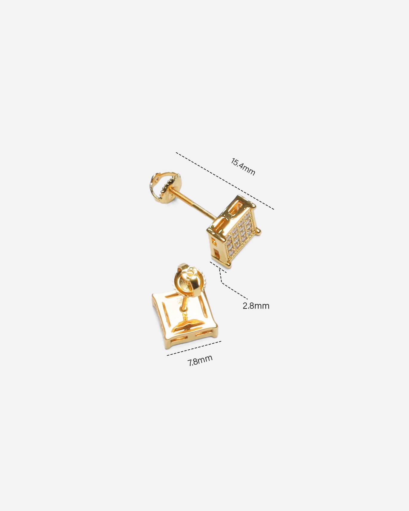 Radiant Zirconia Squire Earrings in 22k Gold