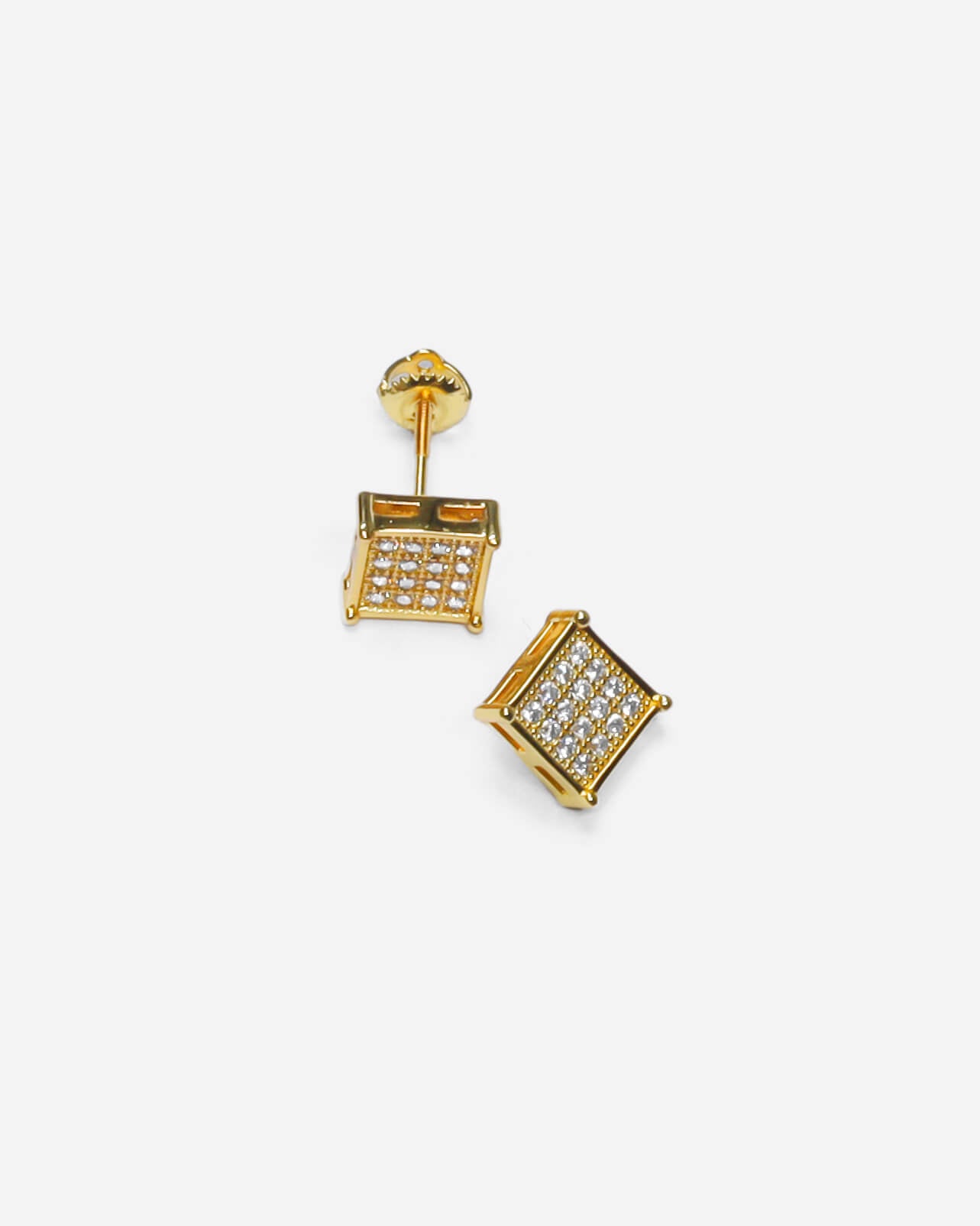 Radiant Zirconia Squire Earrings in 22k Gold