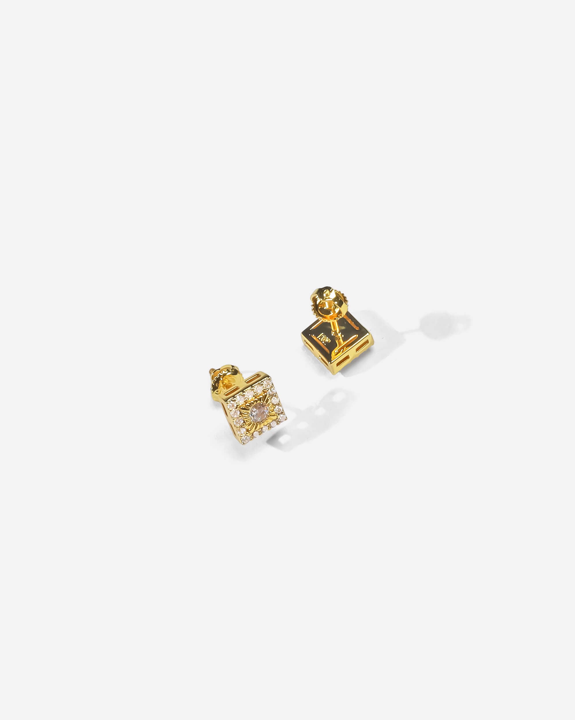 Radiant Square Moissanite Earrings With Premium Gold Plating