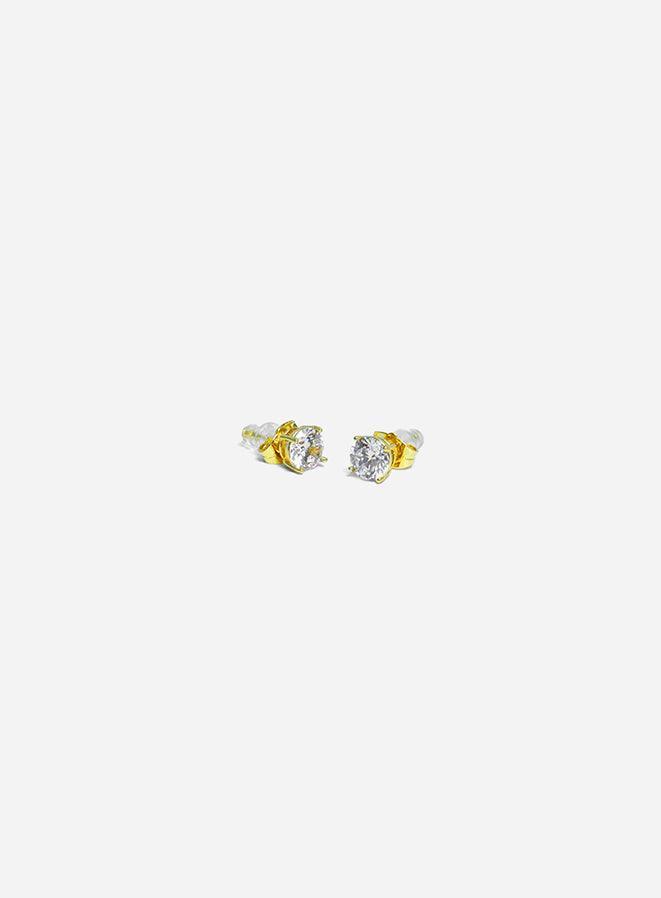 GD Circled Basket Set Solitaire Stud Earring