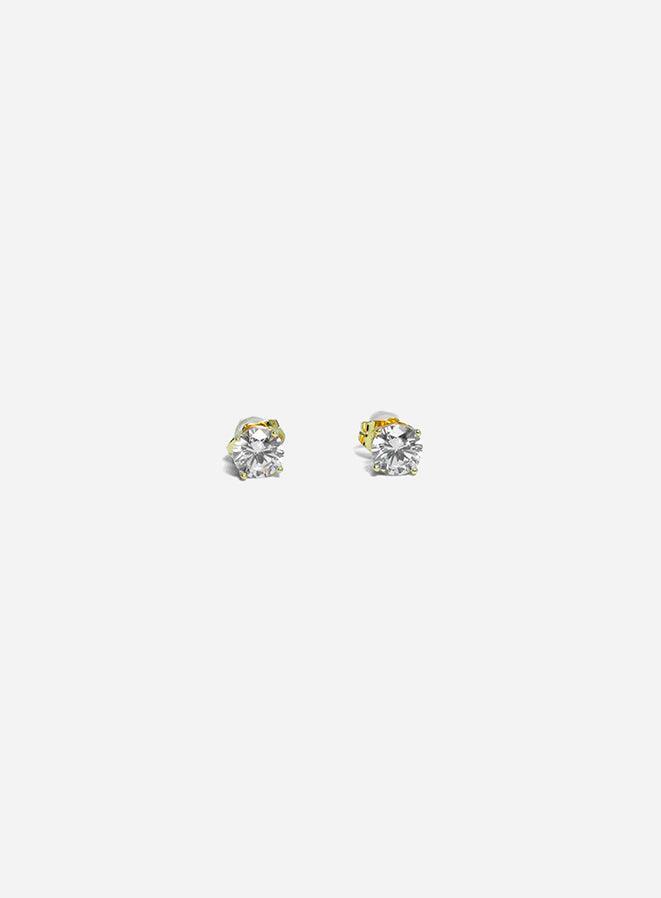 GD Circled Basket Set Solitaire Stud Earring
